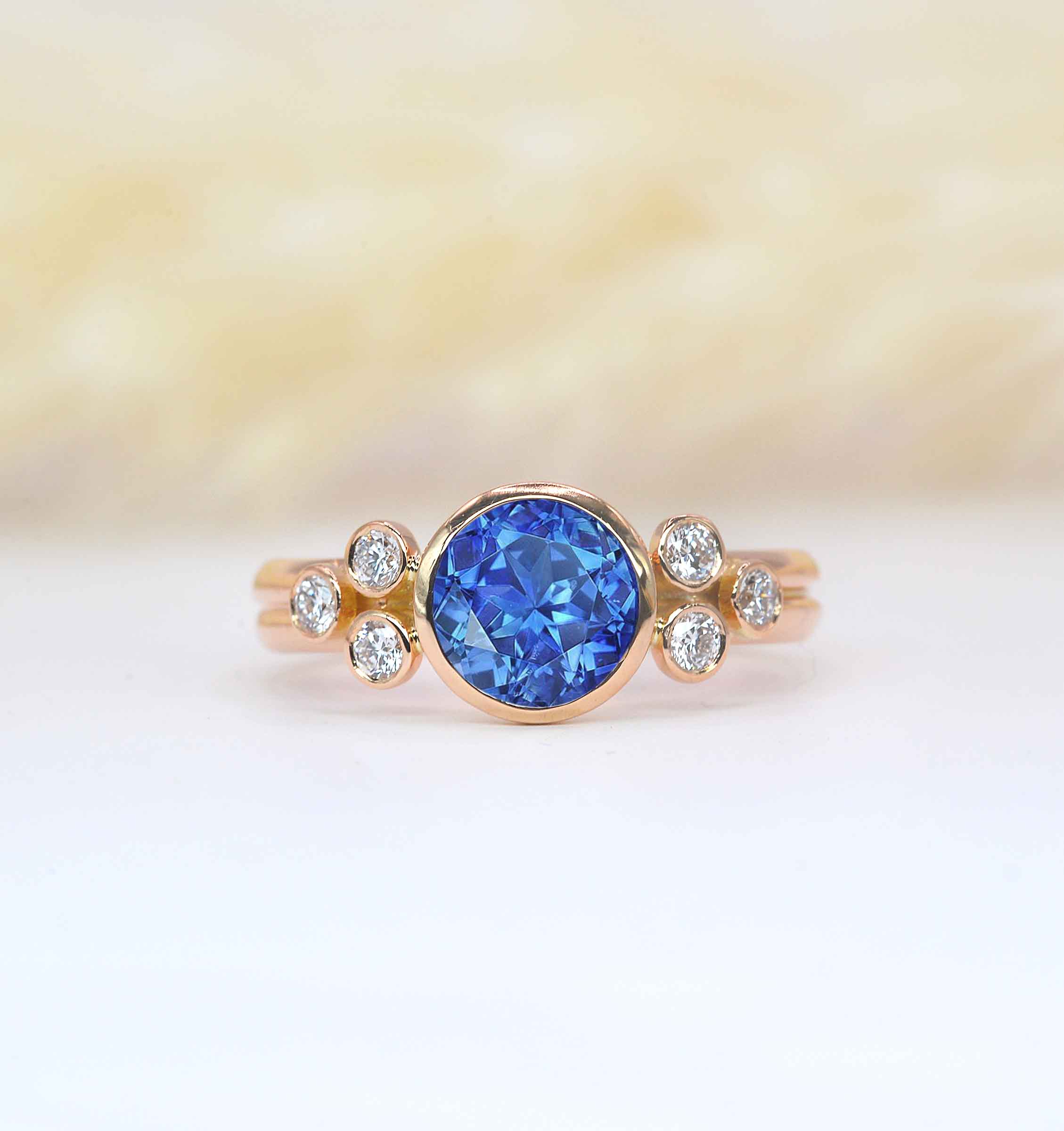 blue sapphire unique ring