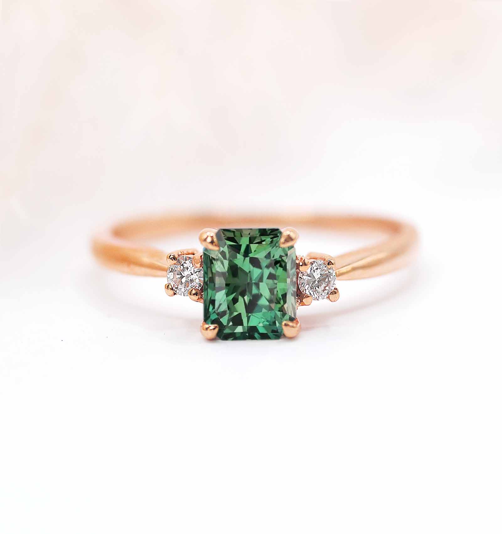 mint green tourmaline dainty ring