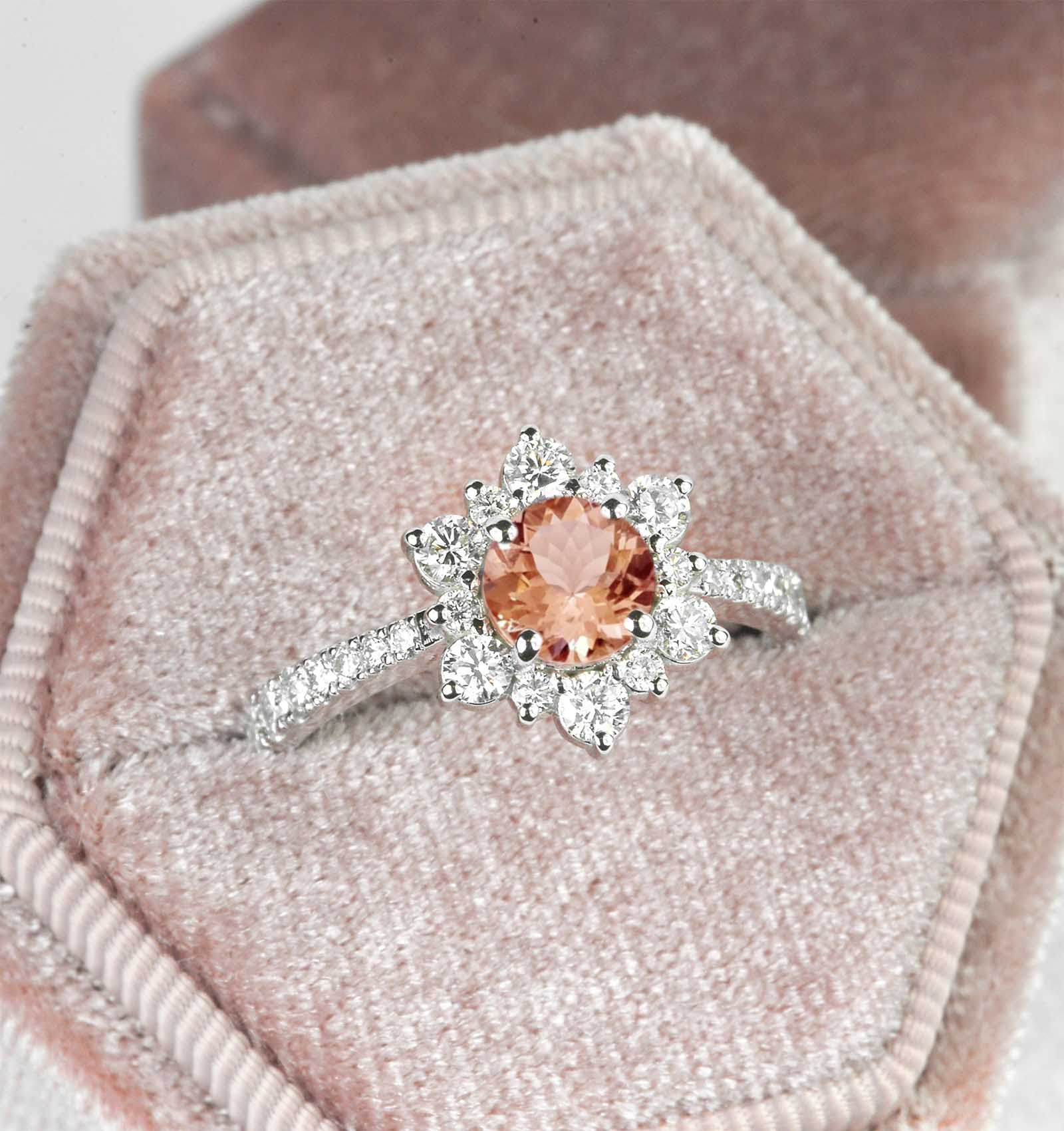 morganite cluster ring
