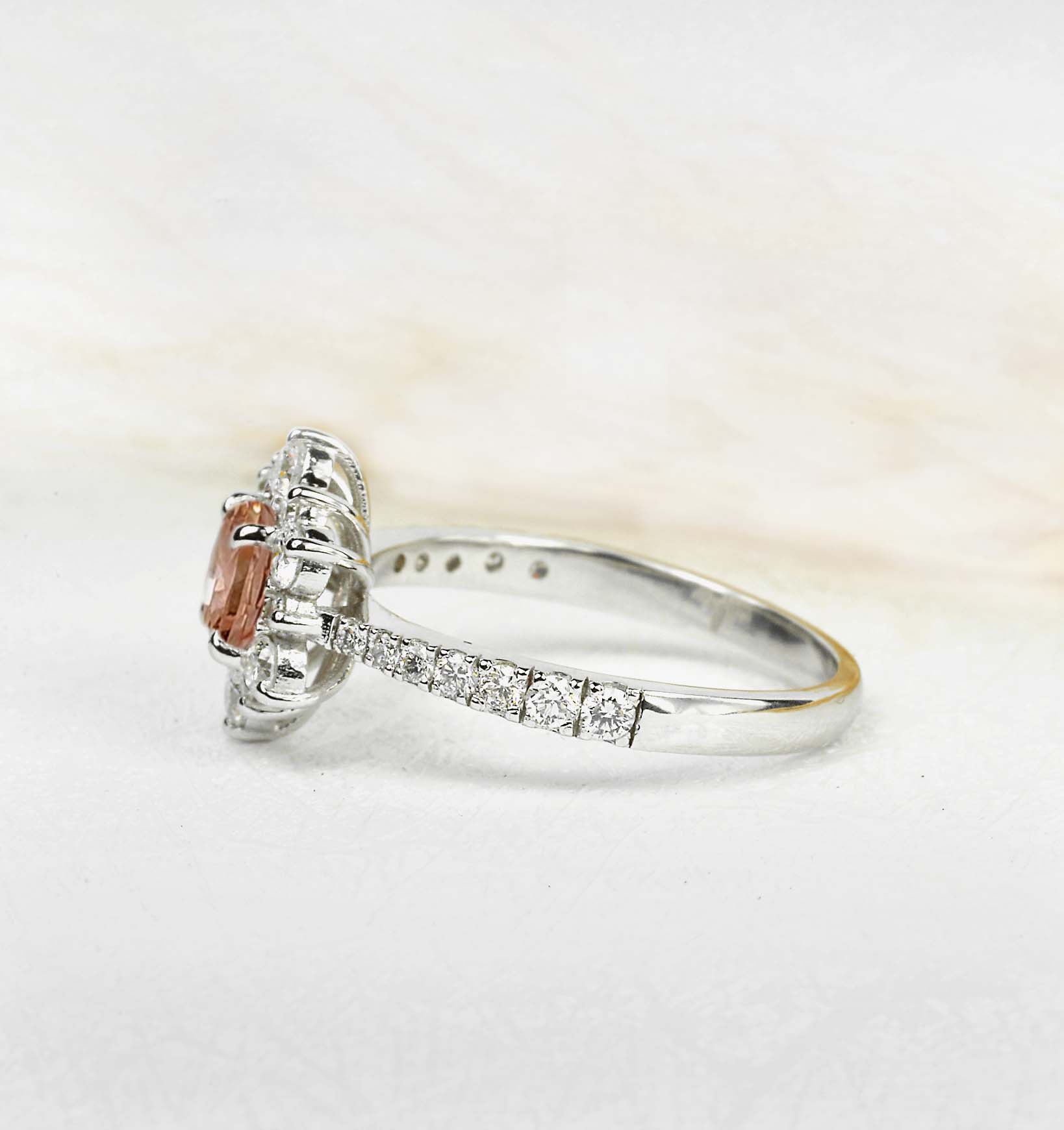 morganite cluster ring