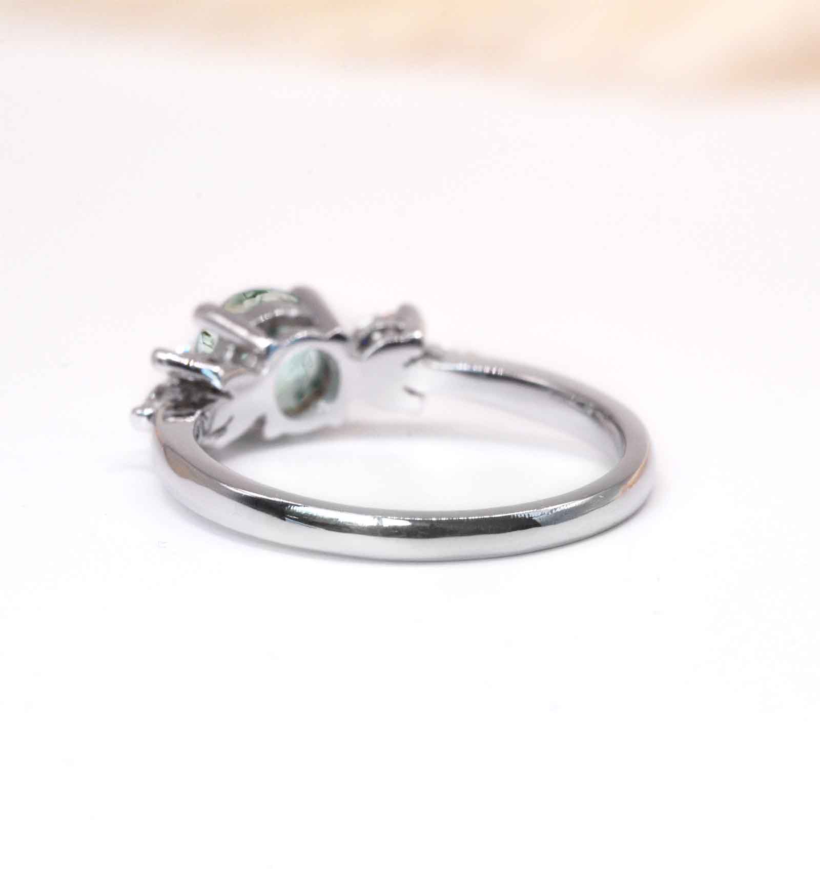 moss agate dainty ring