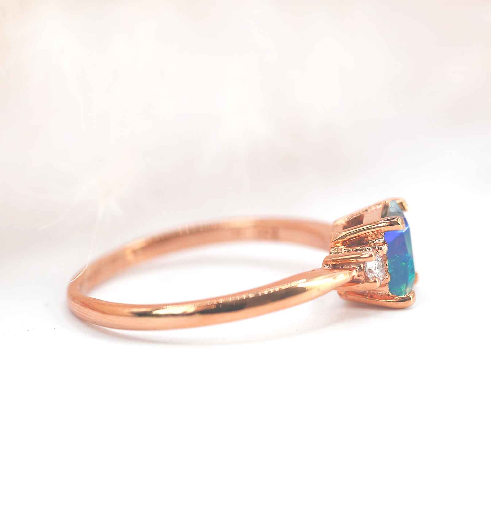 opal three stones ring