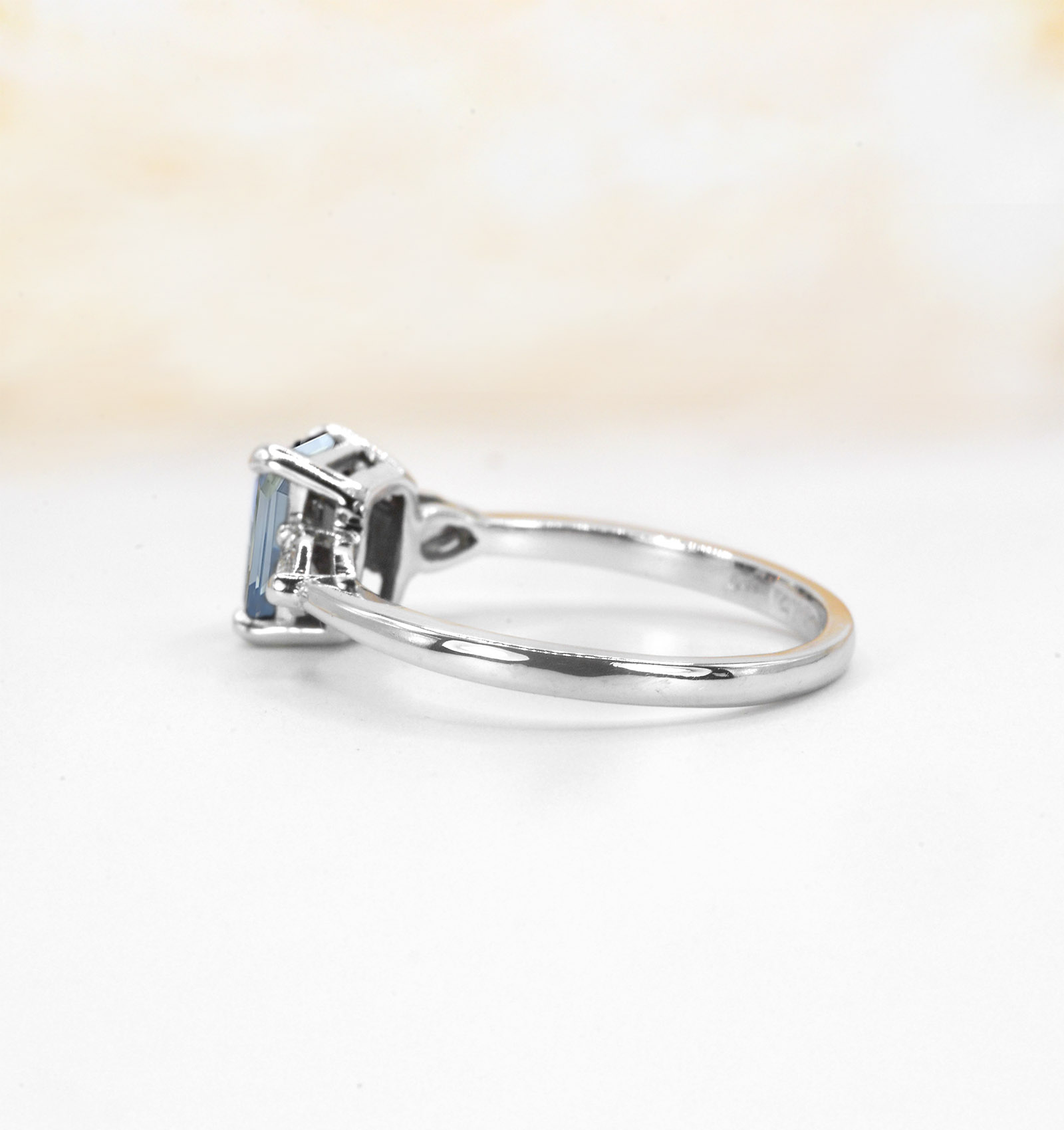 vintage grey moissanite ring