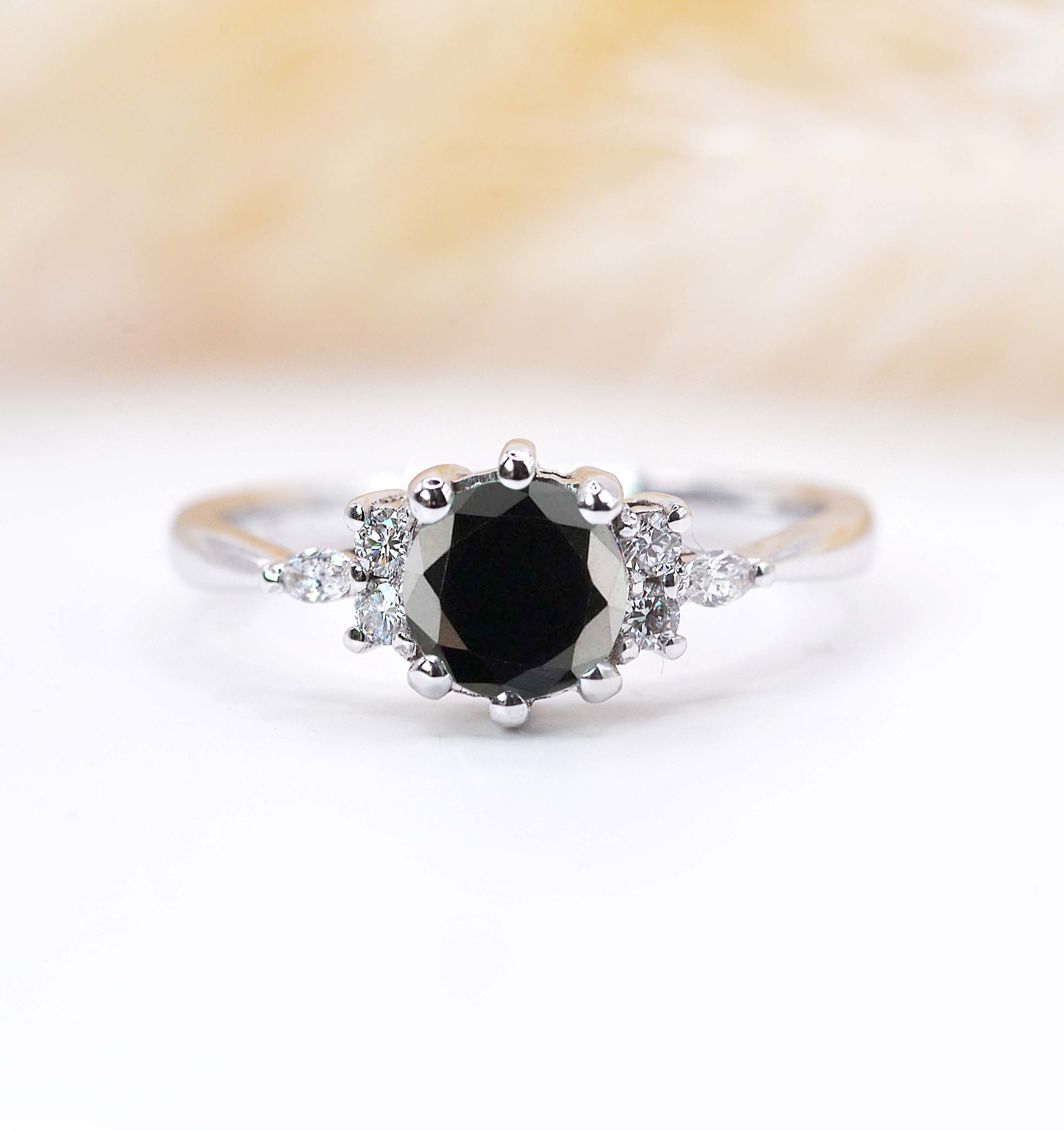 black diamond brilliant ring