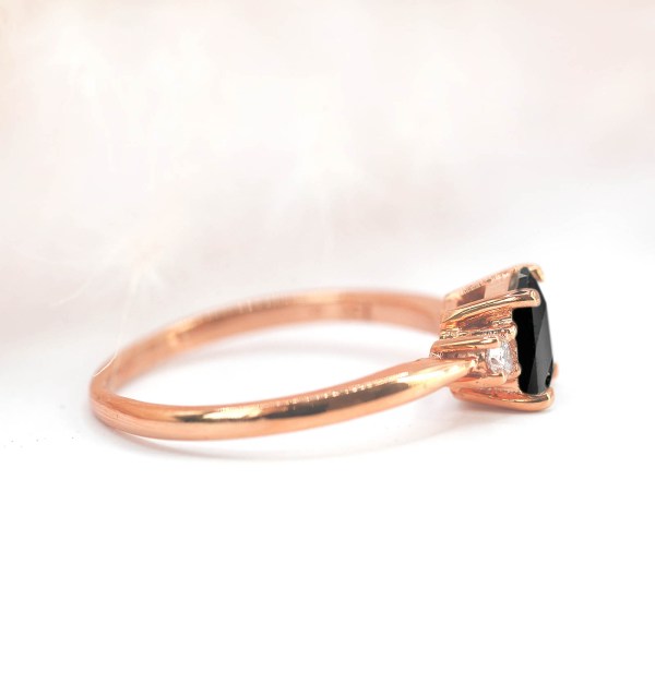 black diamond bridal ring