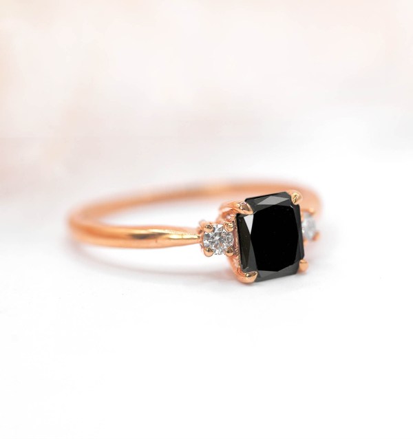 black diamond bridal ring