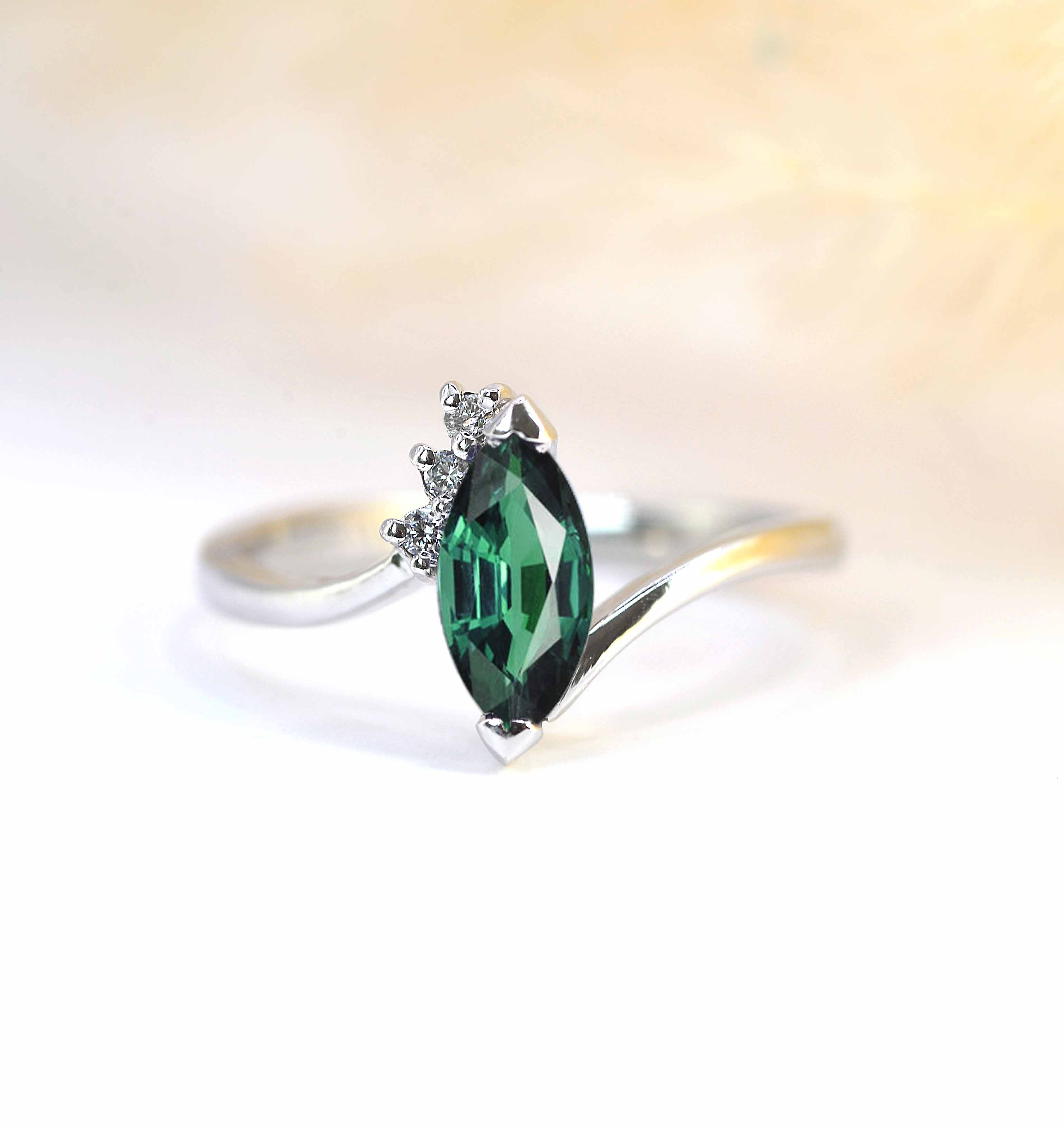 delicate mint sapphire ring