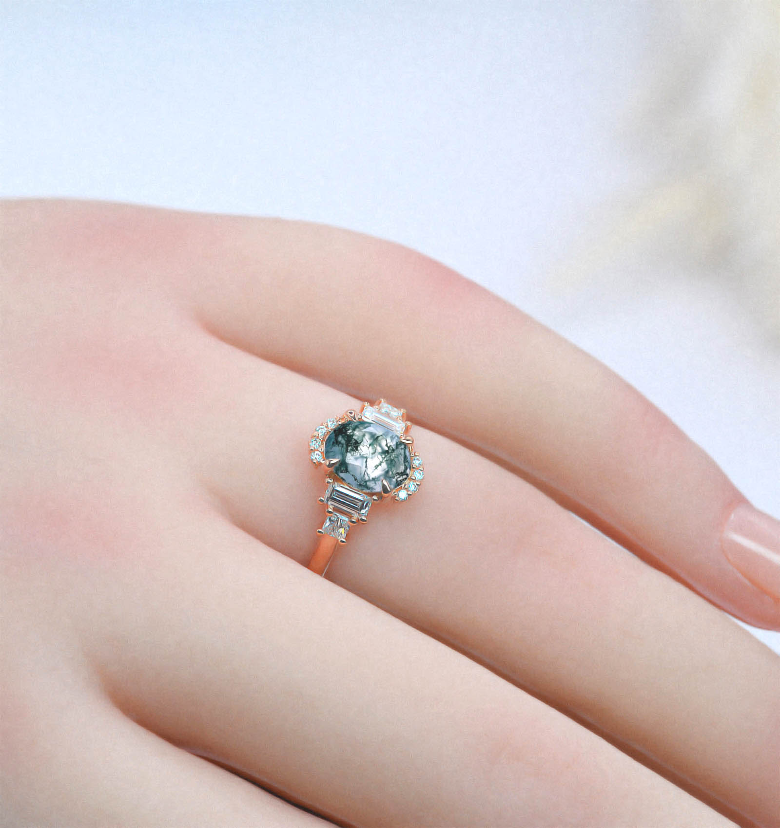 oval agate gift ring