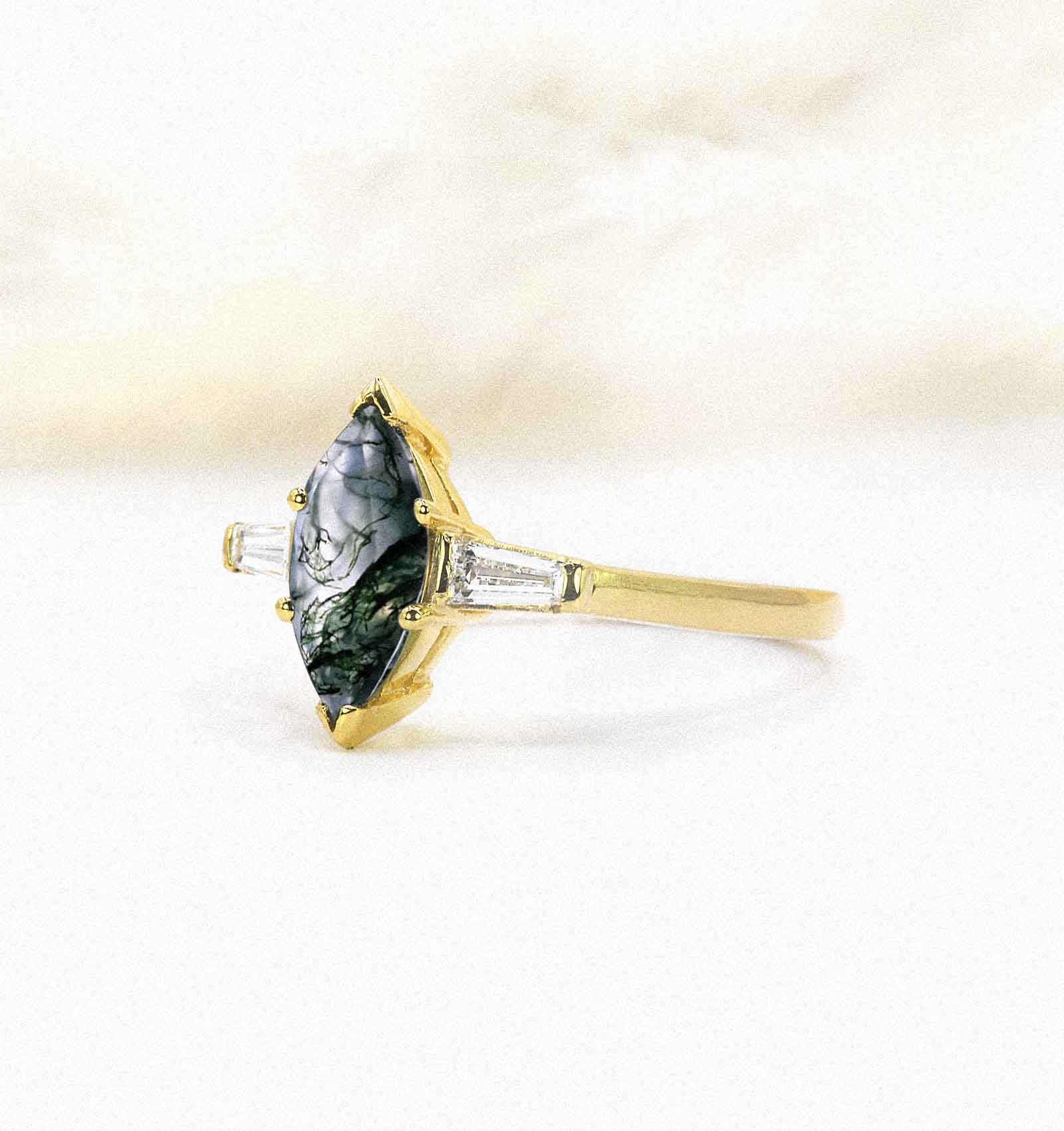 moss agate celebrity ring