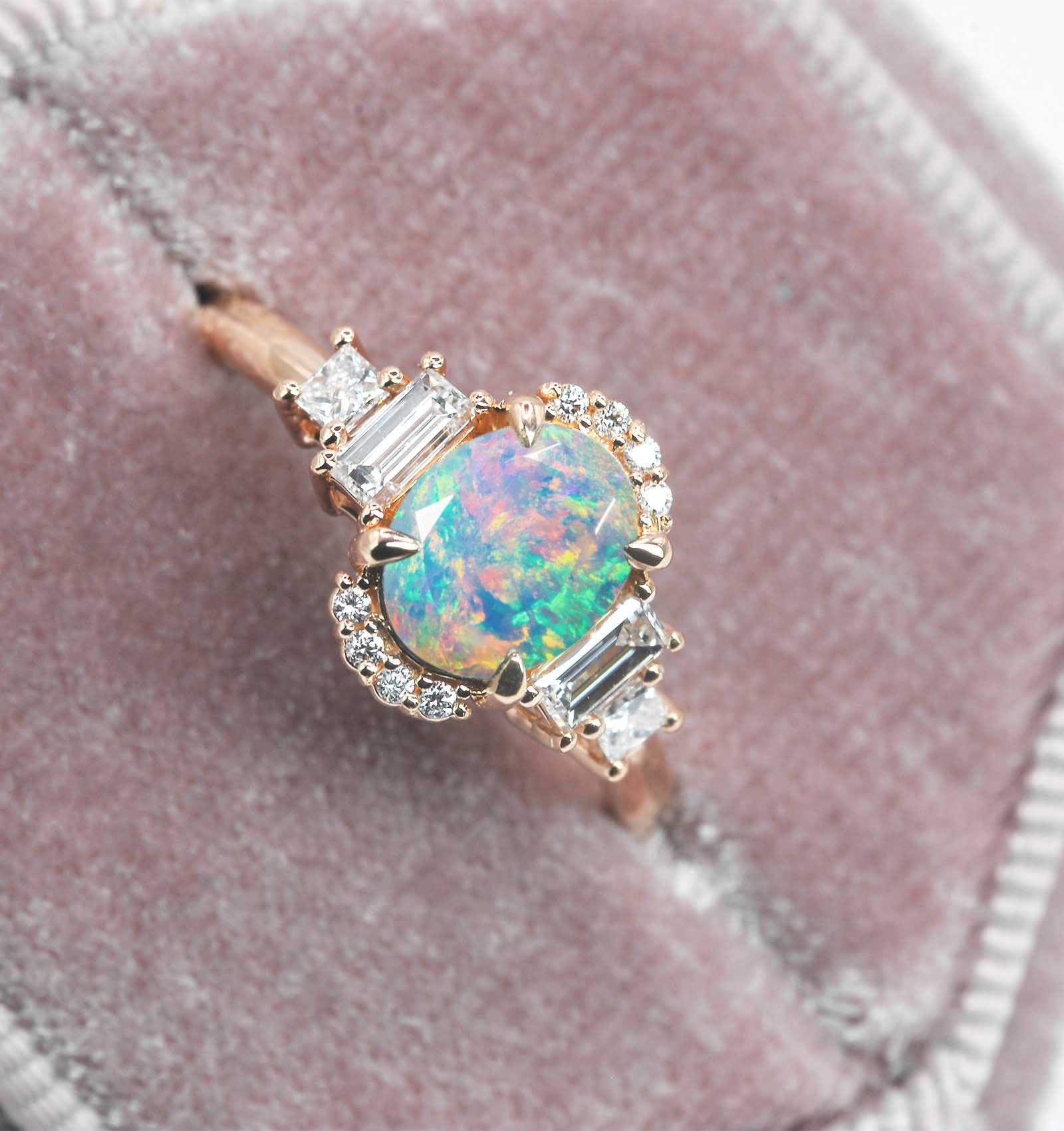 opal high engagement ring