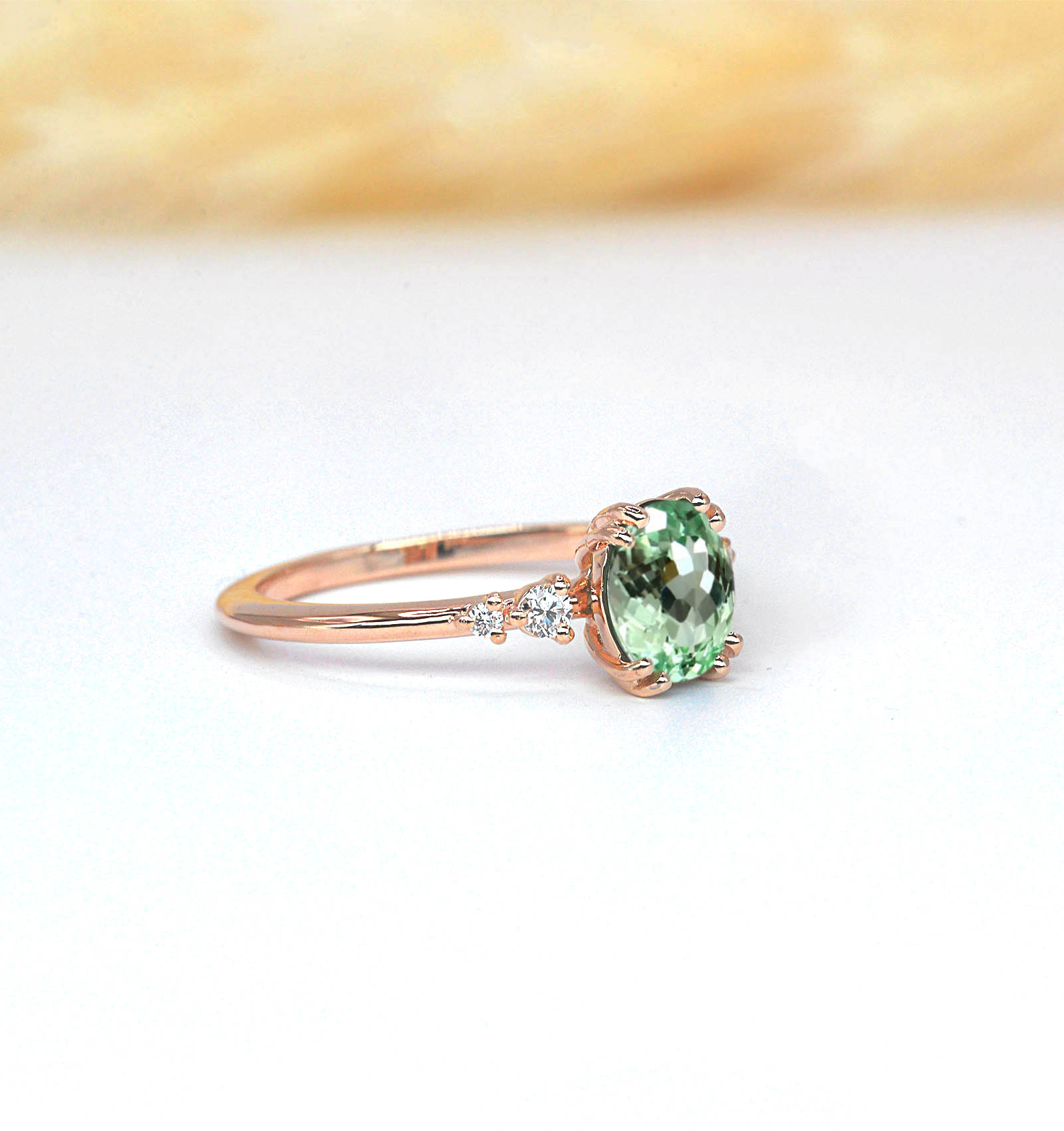 mint green engagement anniversary ring