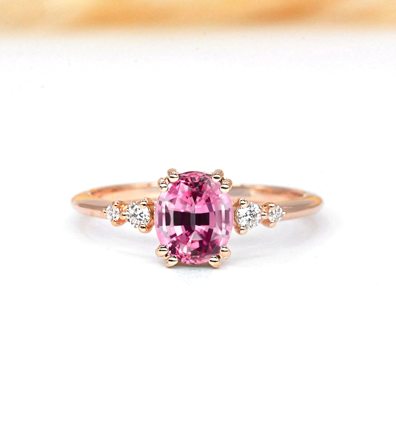 1.53ct oval pink sapphire ring