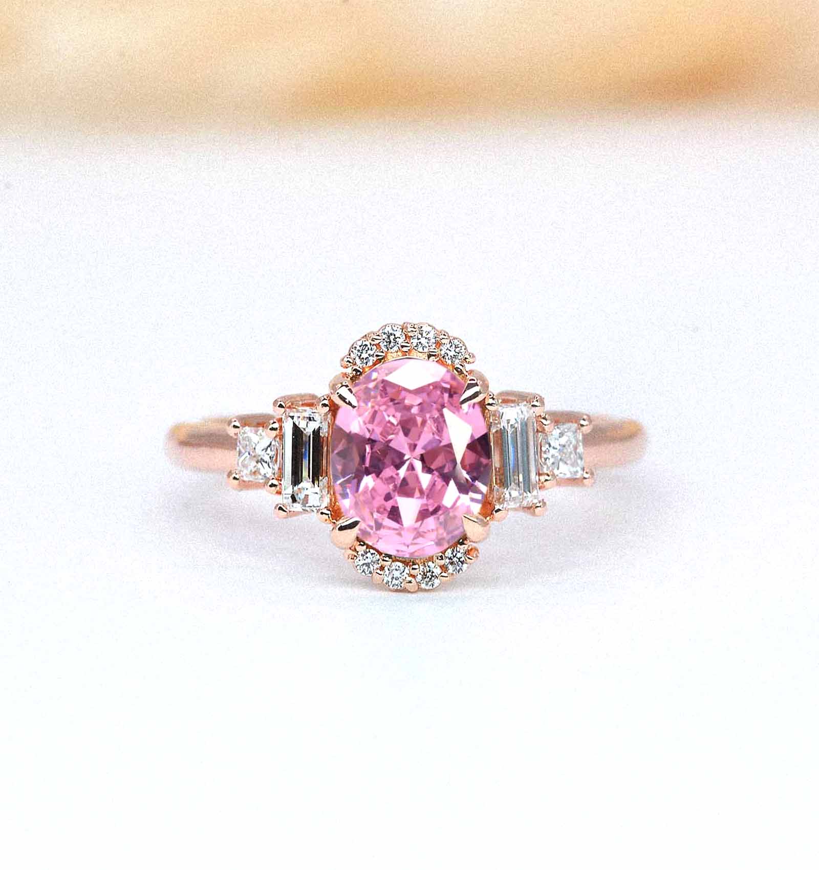 Celebrity pink sapphire ring