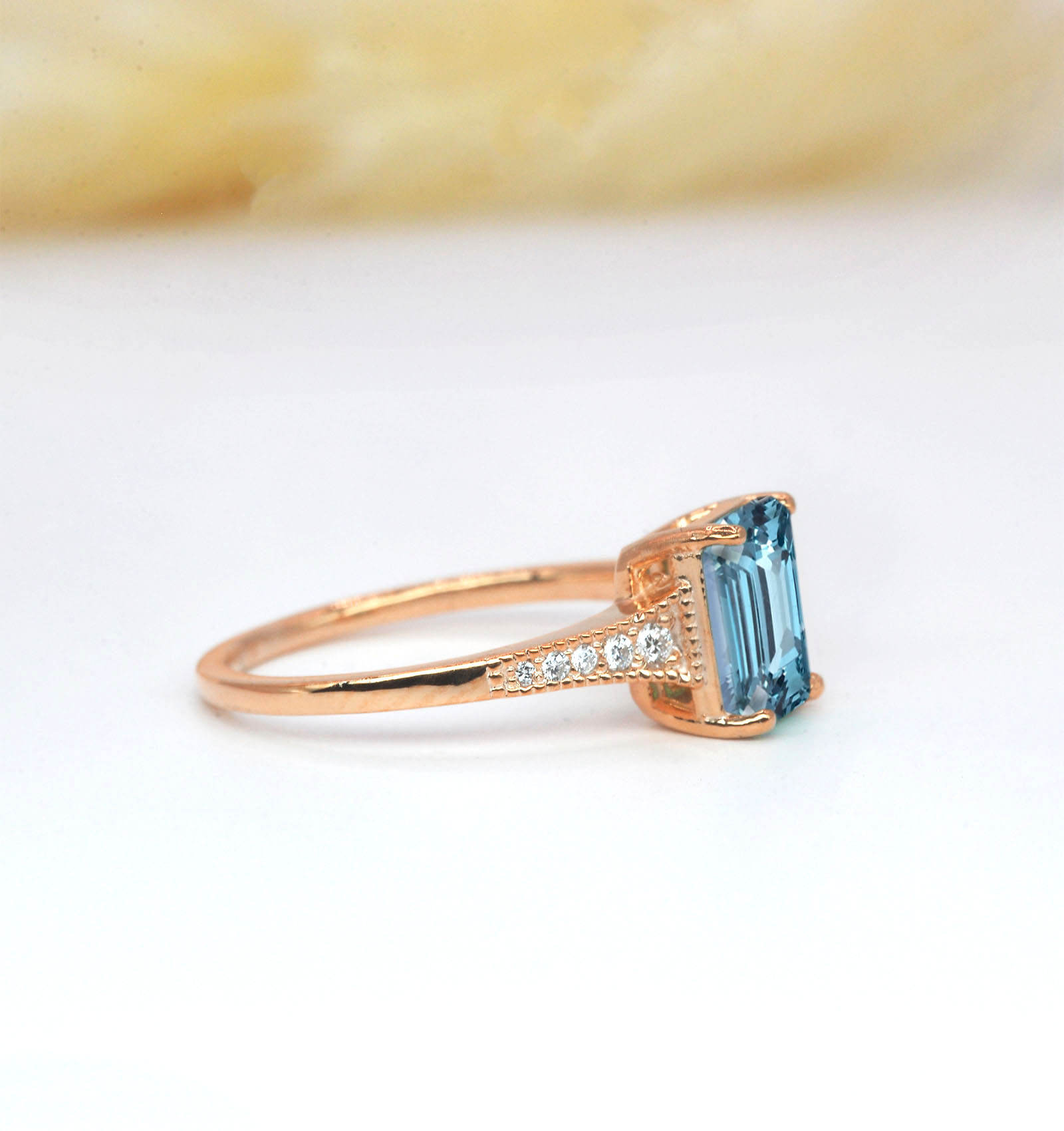 aquamarine classic engagement ring