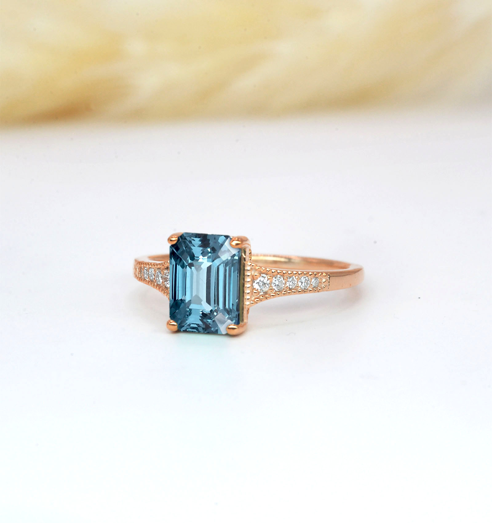 aquamarine classic engagement ring