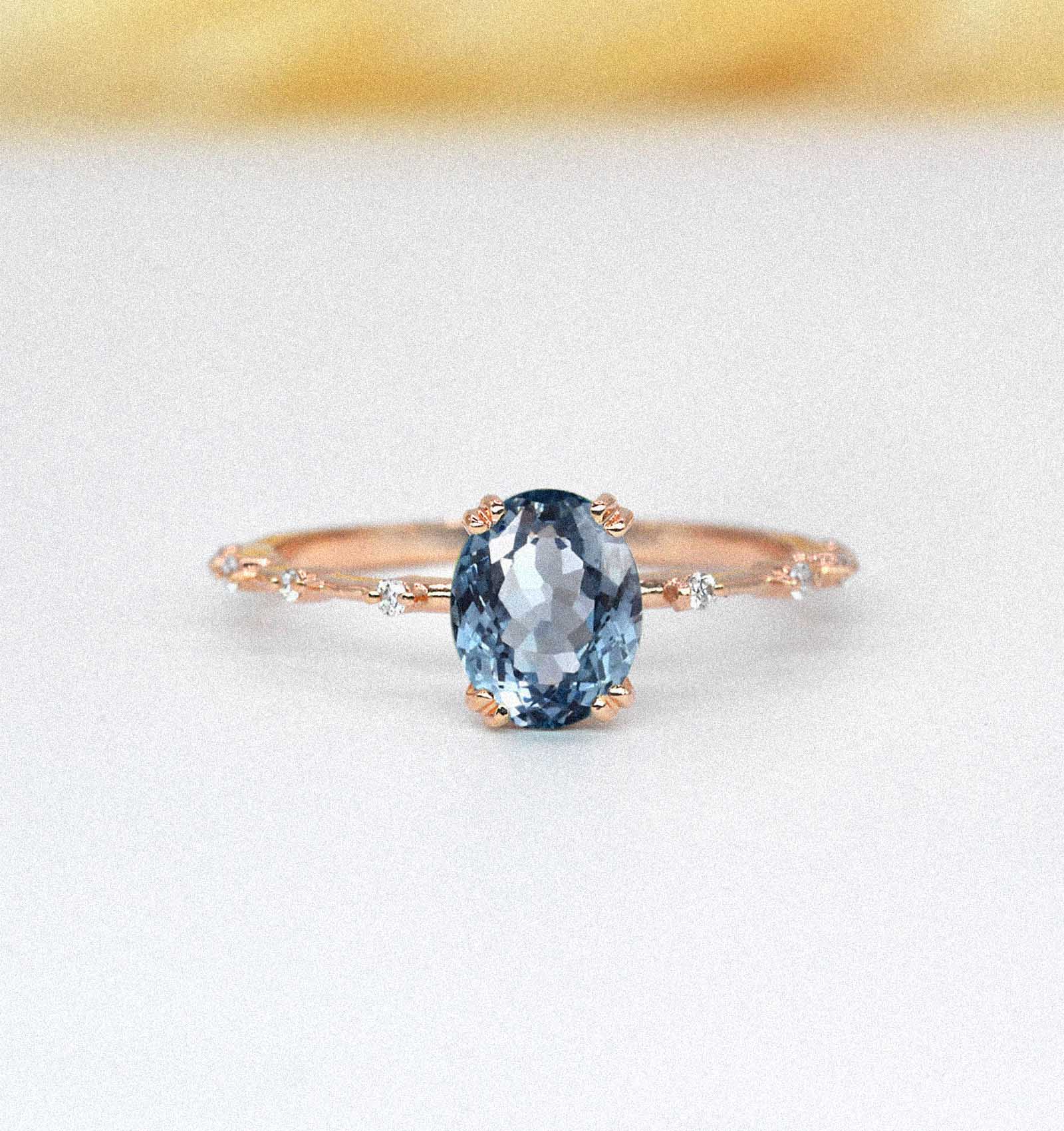 aquamarine elegant dainty ring