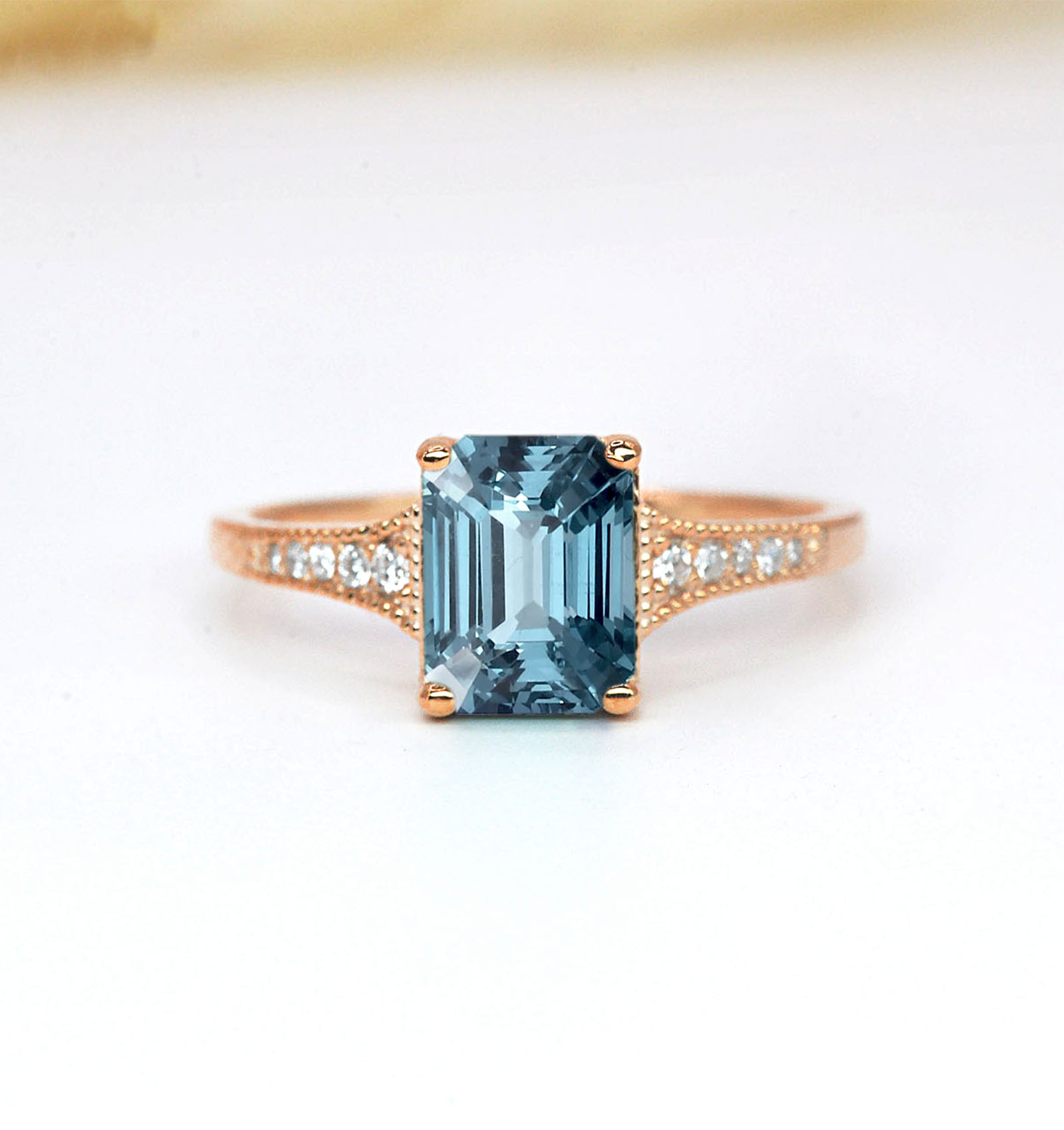 aquamarine classic engagement ring