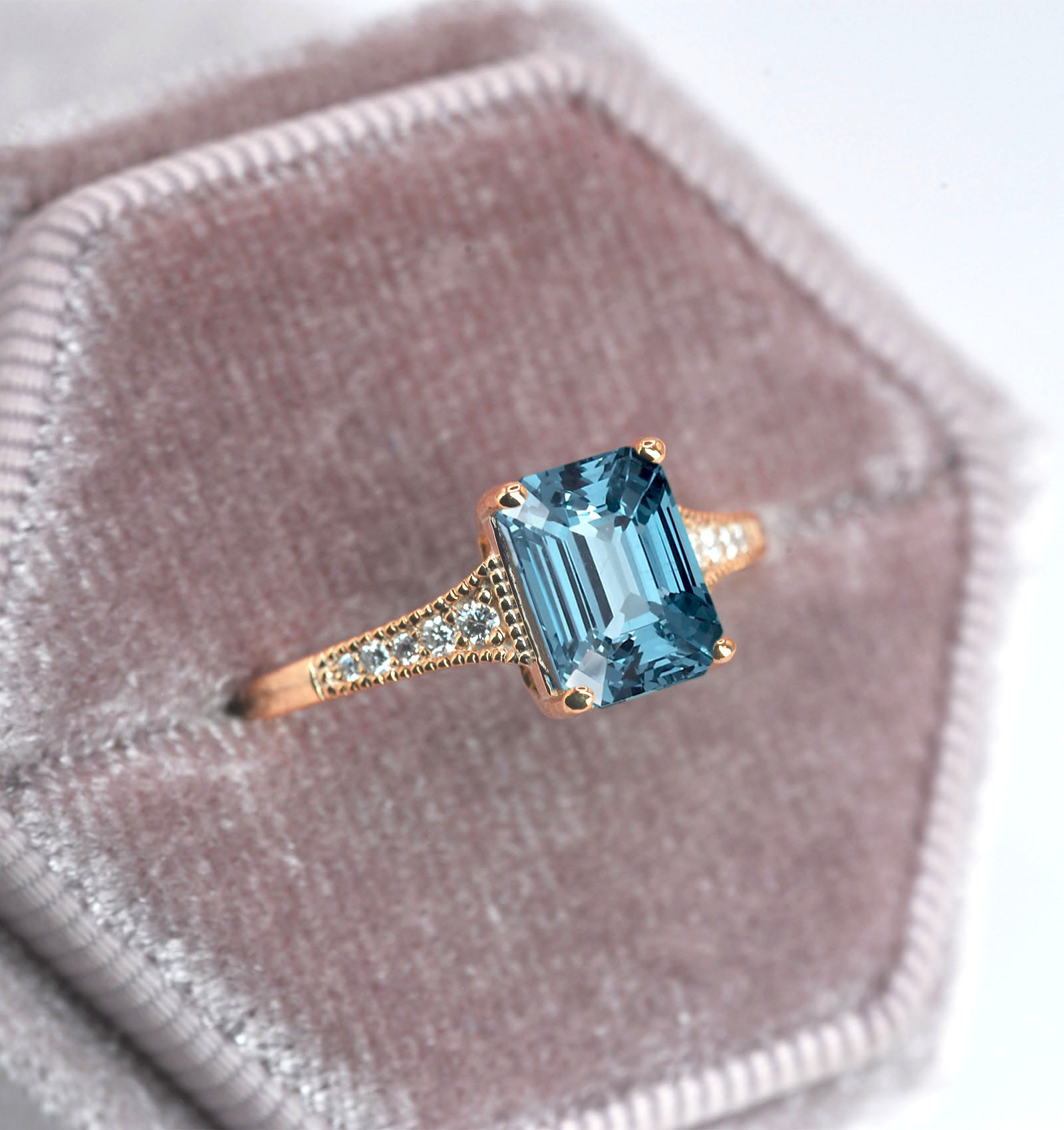 aquamarine classic engagement ring