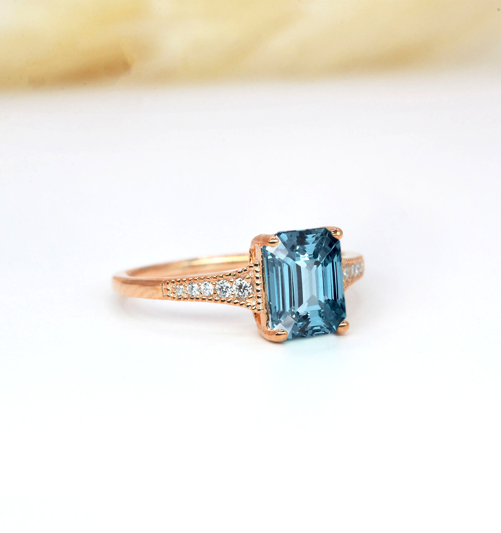 aquamarine classic engagement ring