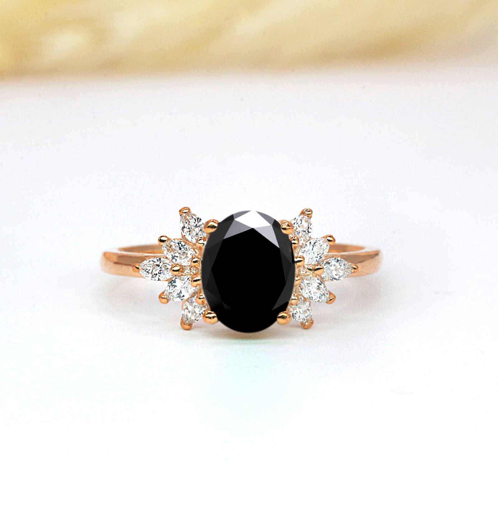 black diamond high engagement ring