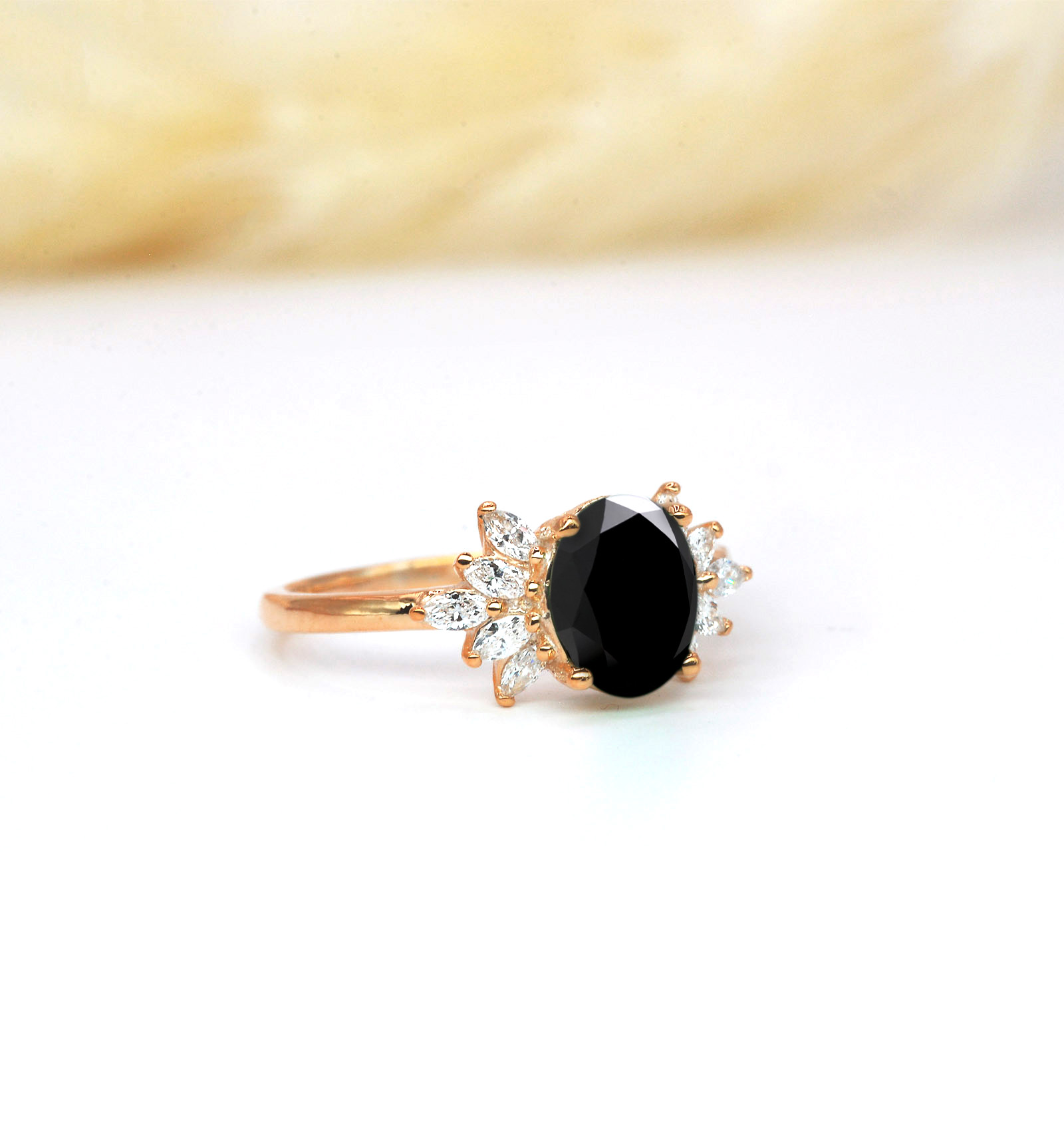black diamond high engagement ring