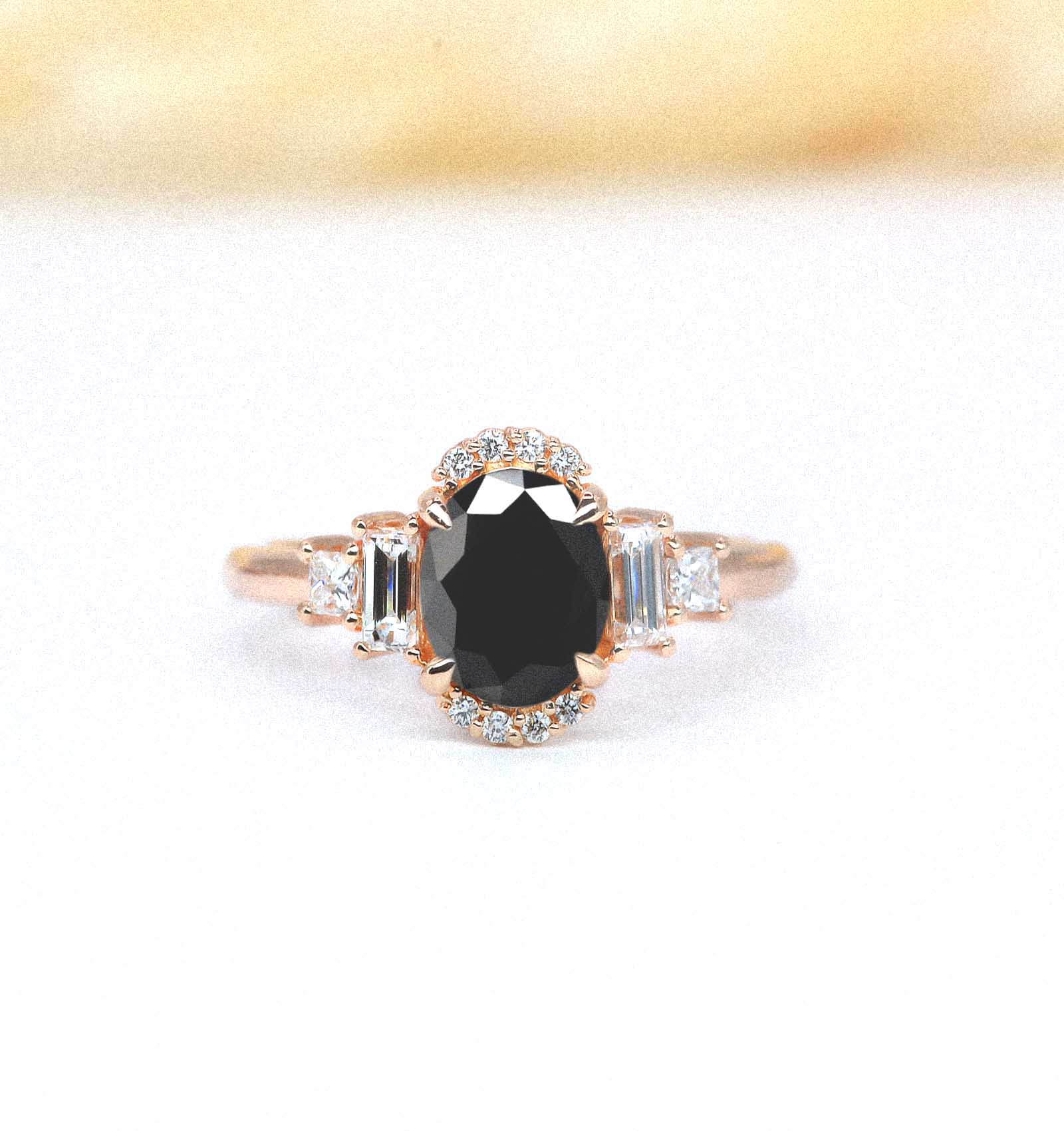 black diamond luxury gift ring