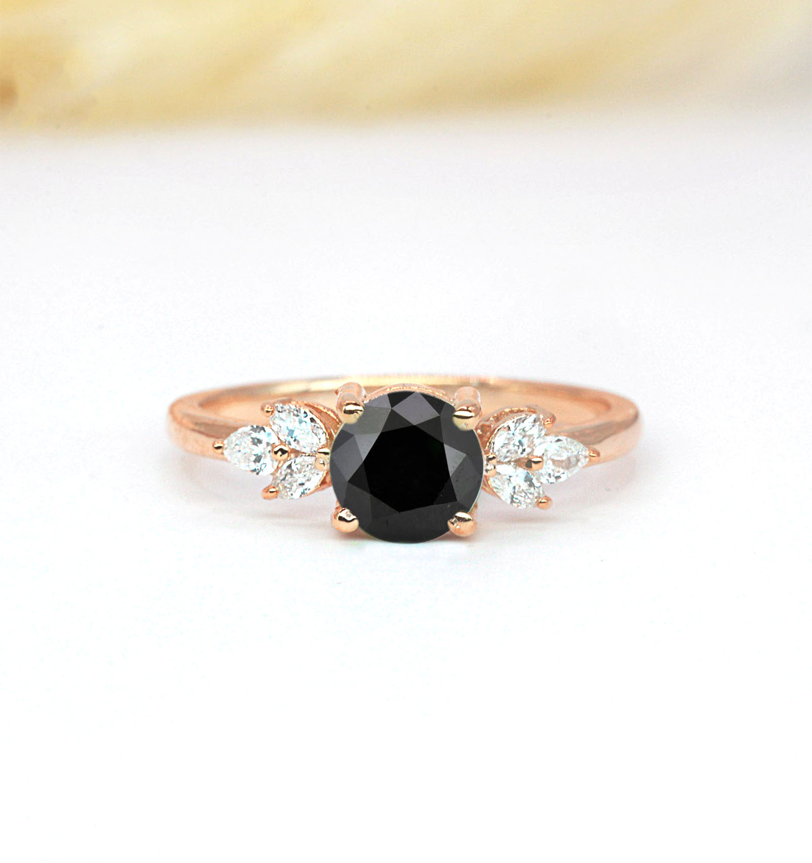 black diamond vintage cluster ring