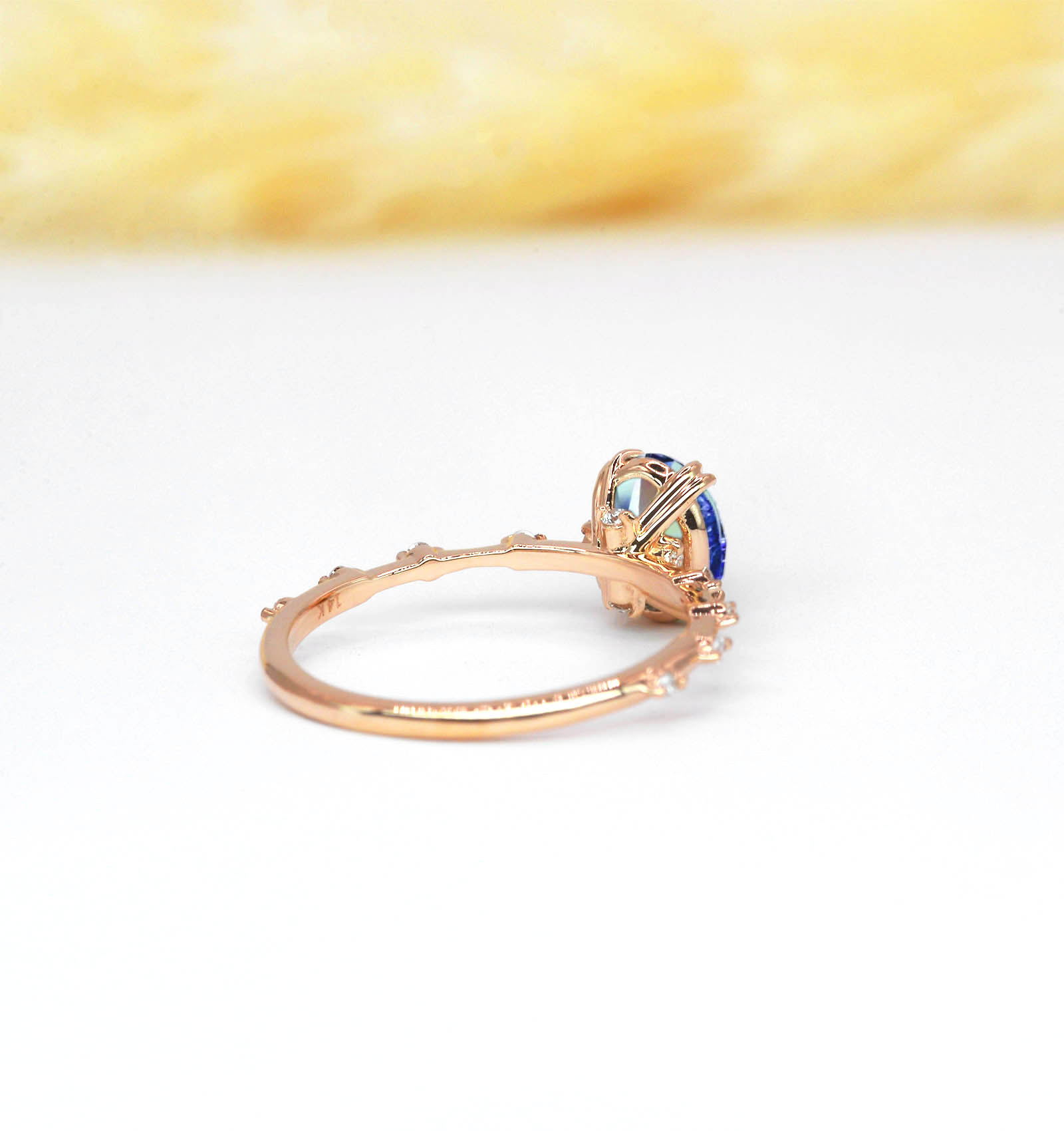 Ceylon blue sapphire engagement ring