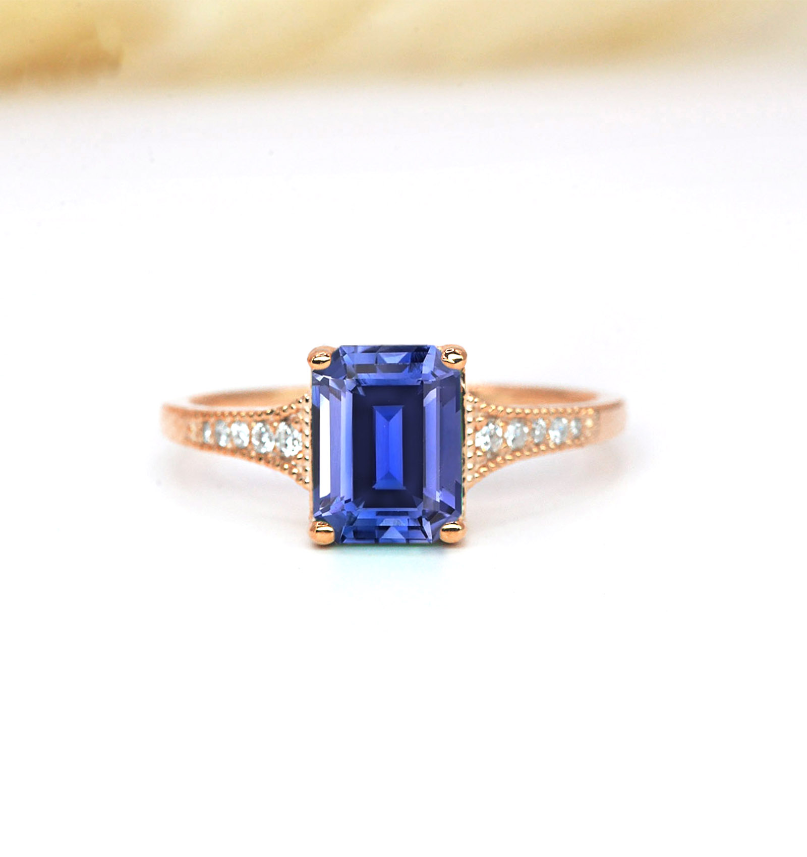 blue sapphire vintage inspired ring