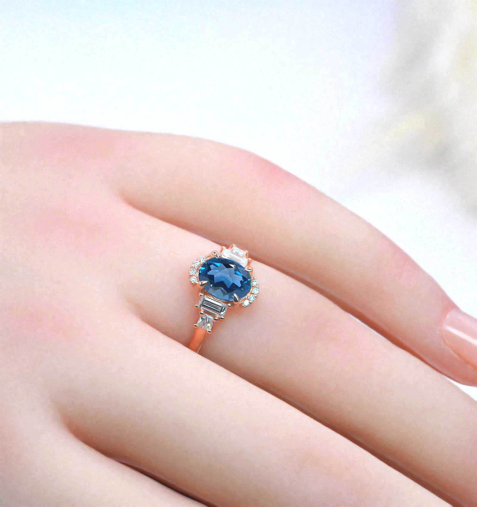 natural topaz engagement ring