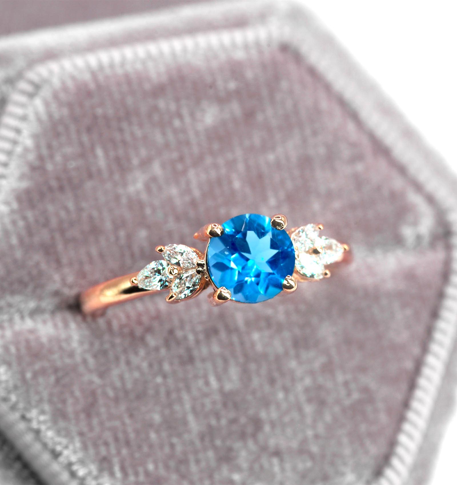 blue topaz dainty ring
