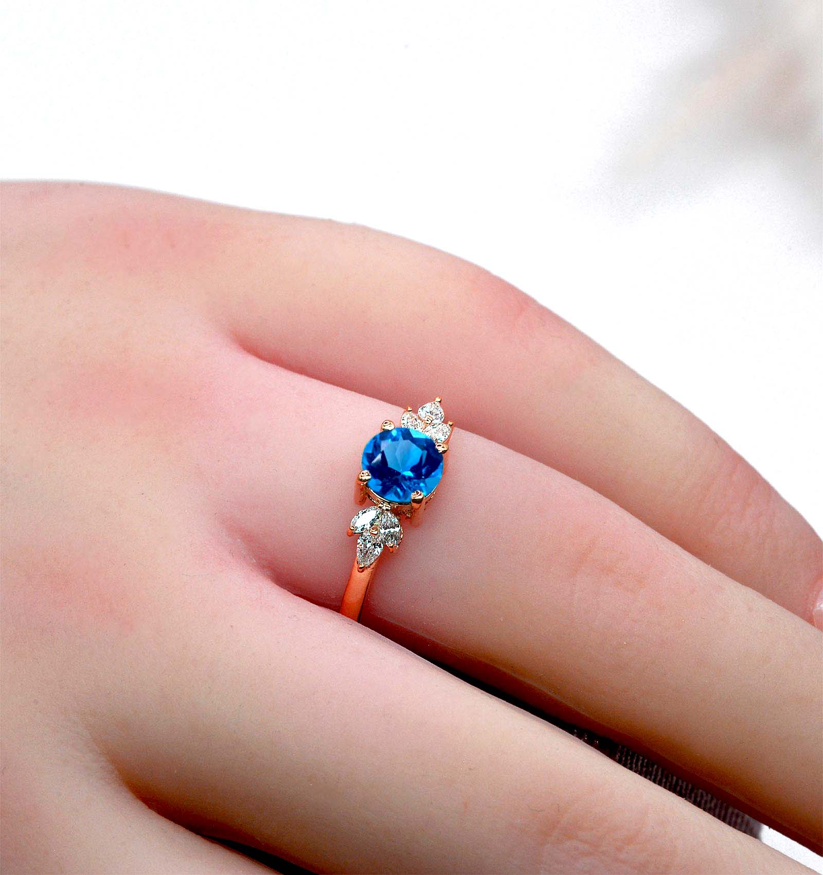 blue topaz dainty ring