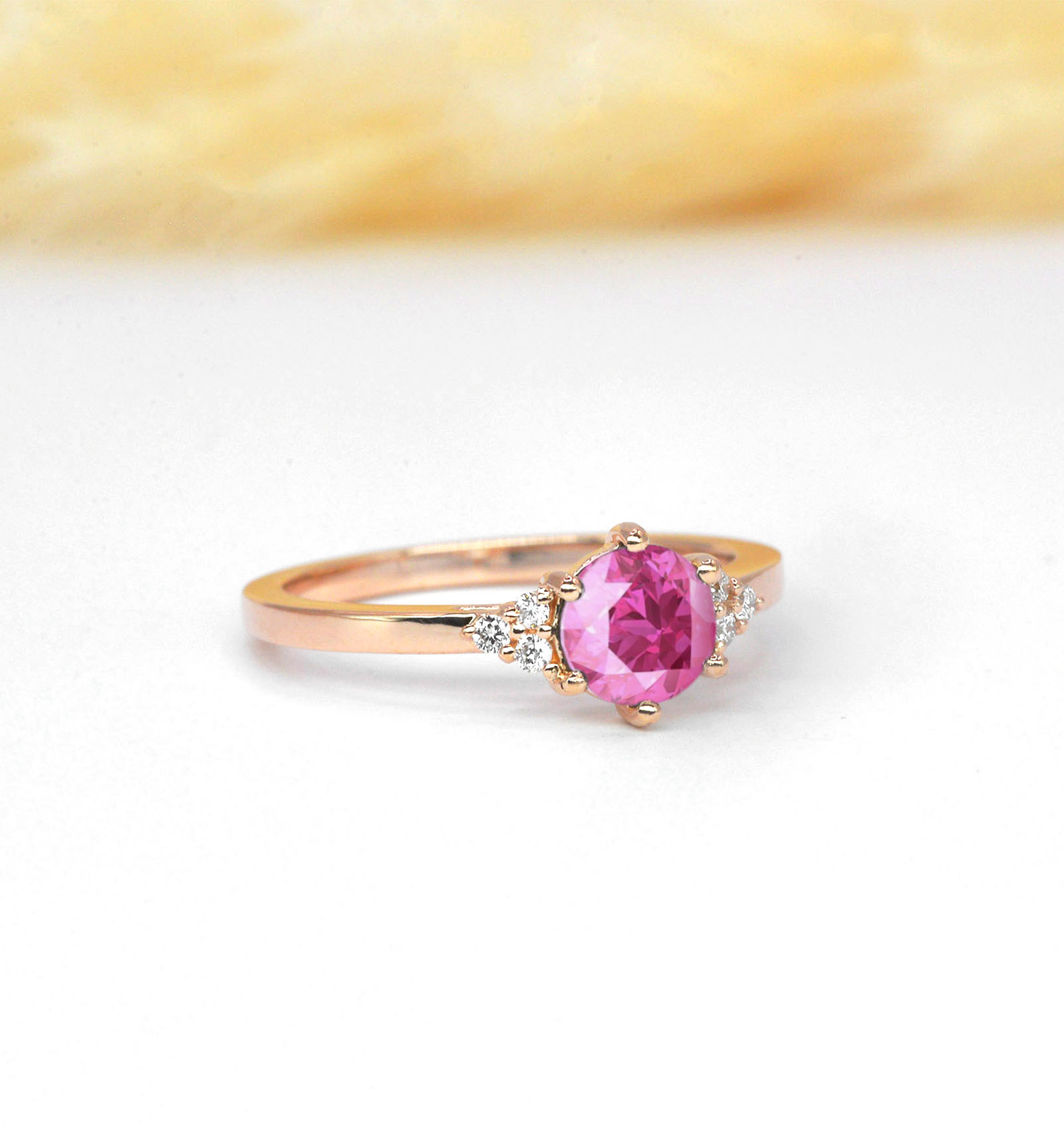 pink sapphire diamond engagement ring