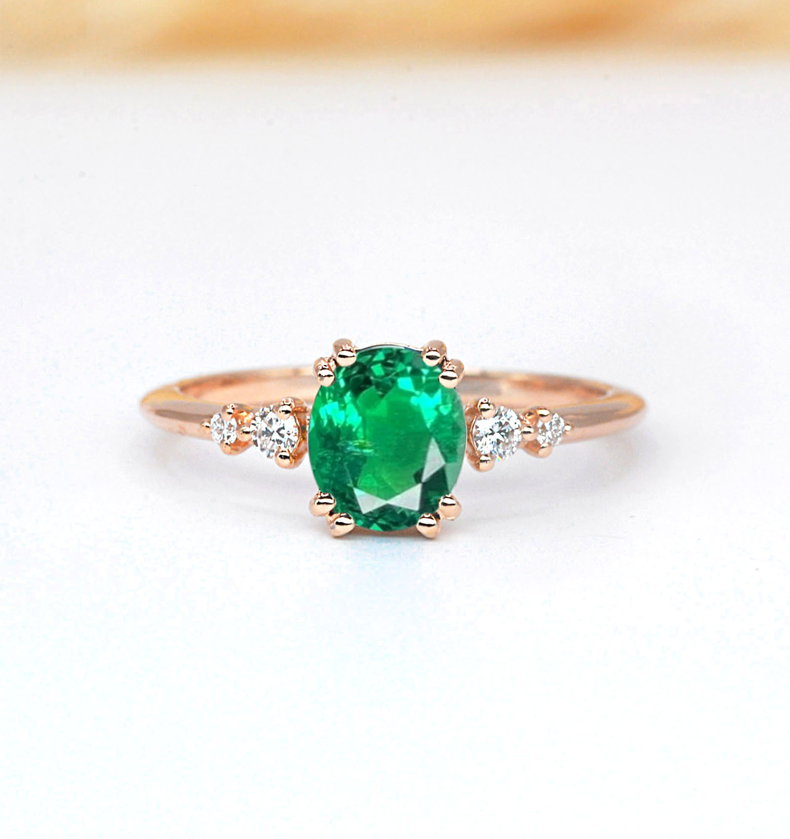 emerald engagement and anniversary ring
