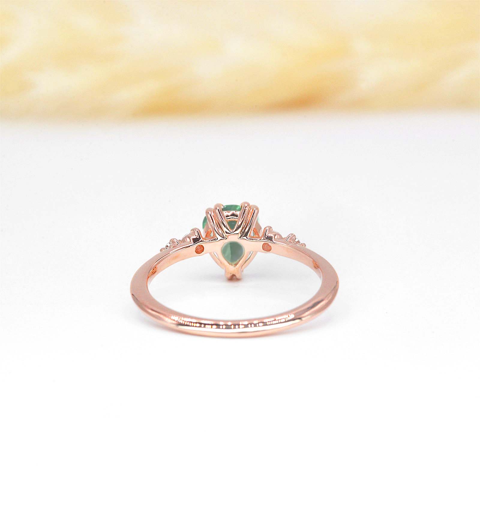 pear mint green bridal ring
