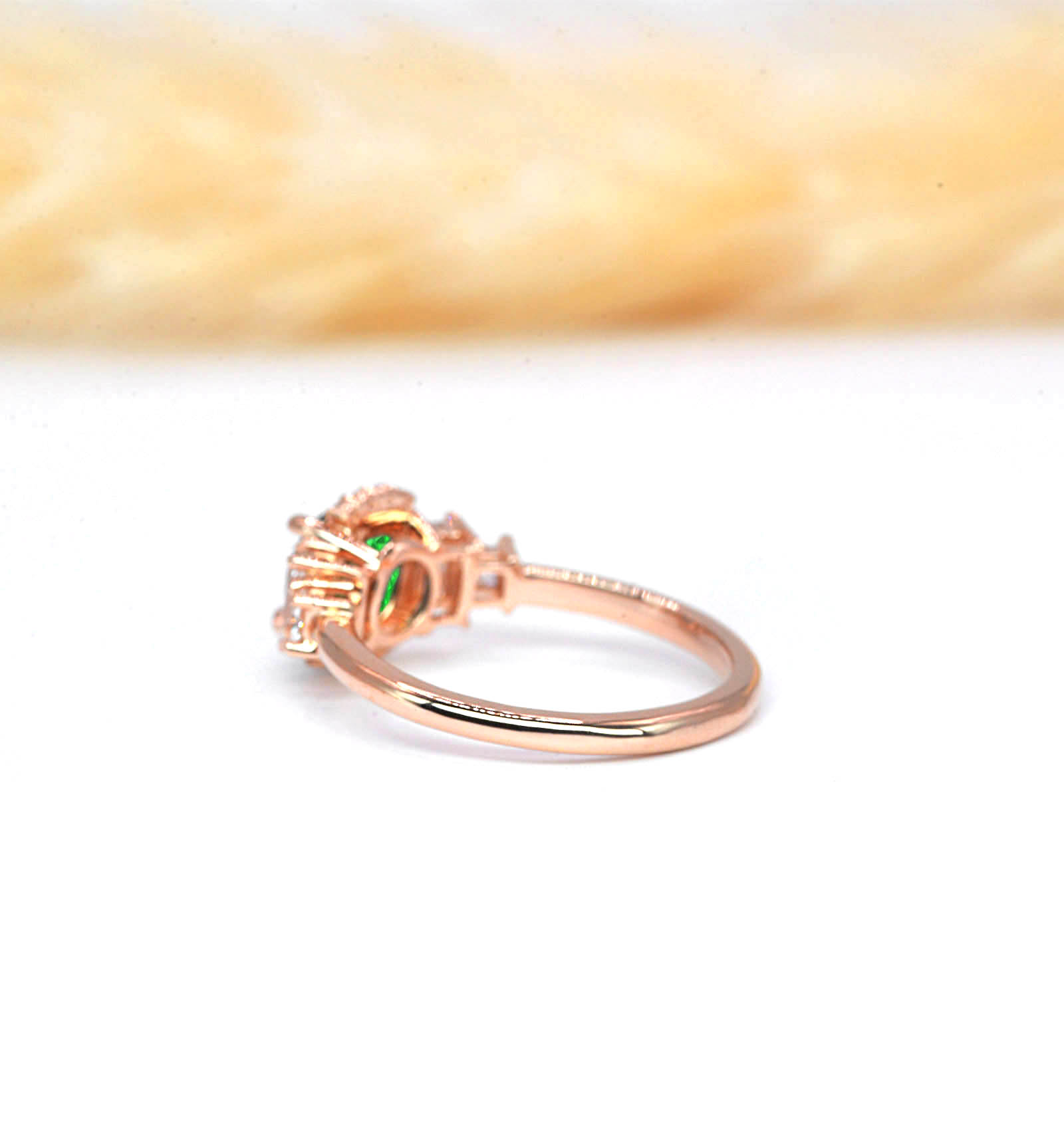 Tsavorite classic cluster engagement ring