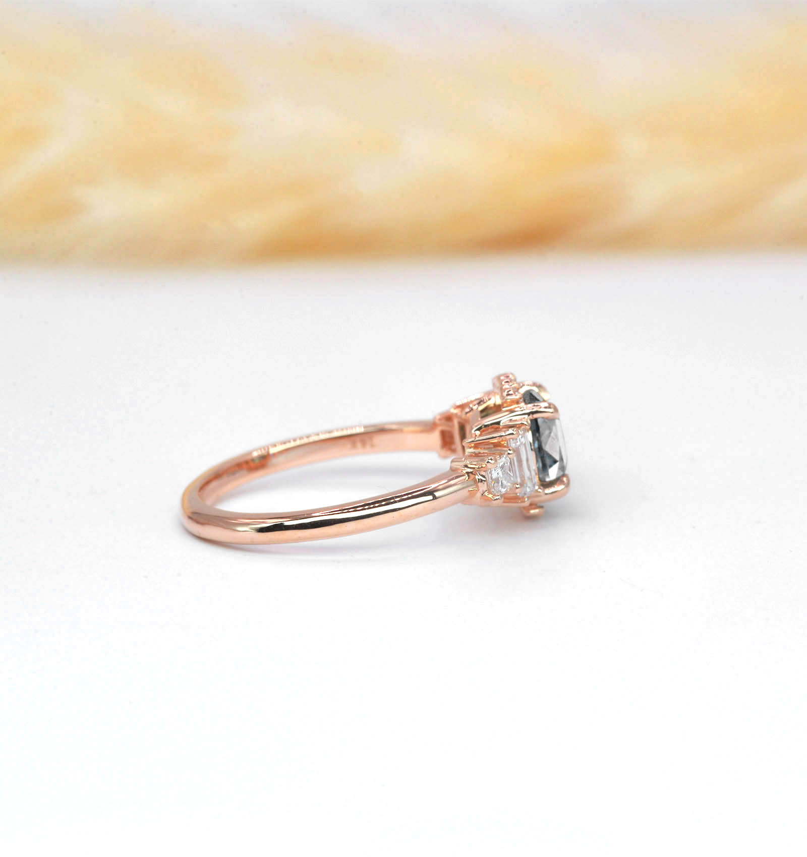 Grey Moissanite Vintage Cluster Ring - Image 2