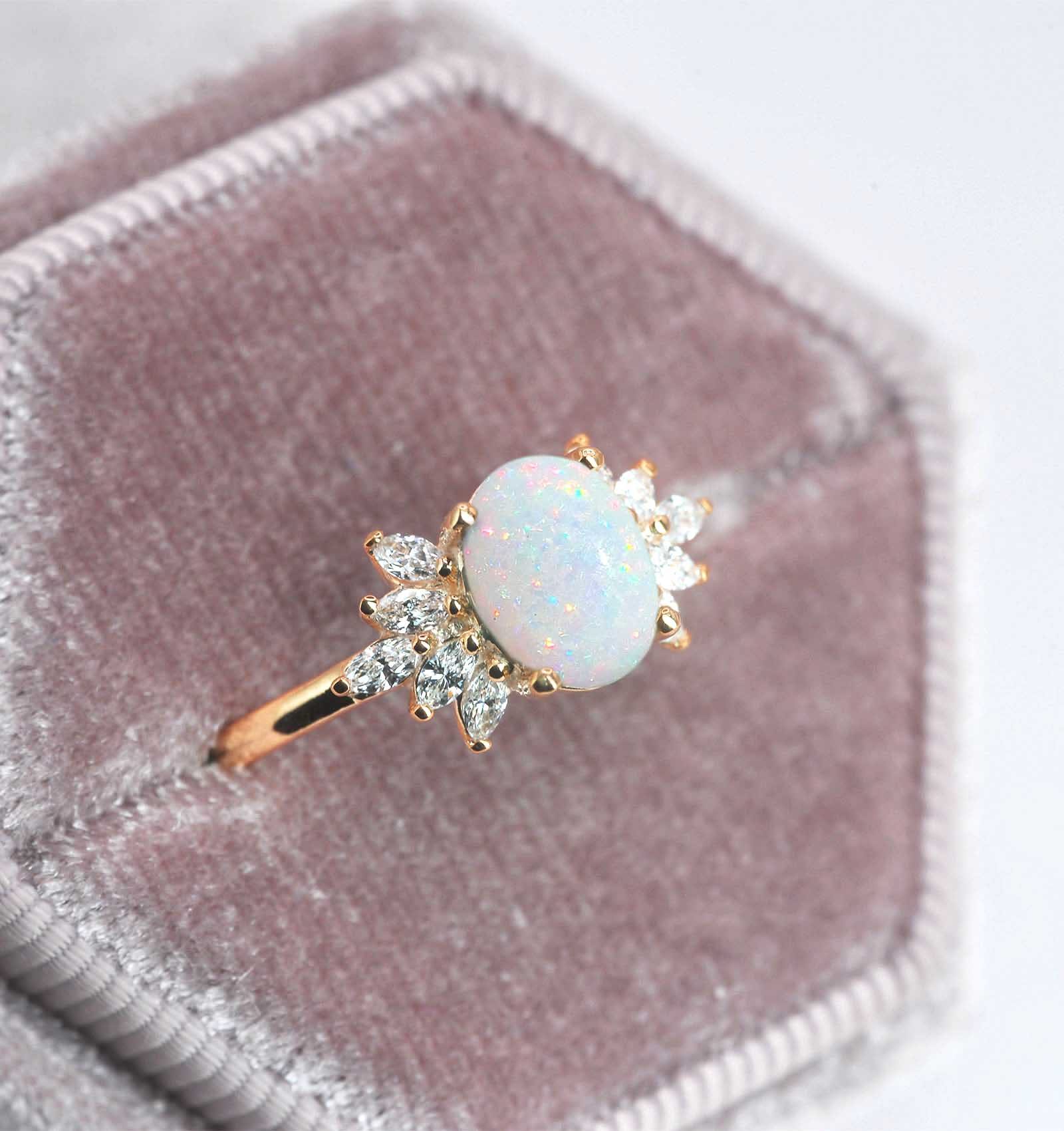 white opal high ring