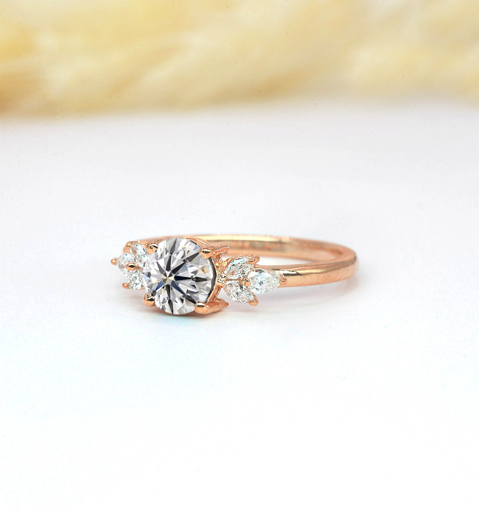 lab diamond art deco ring