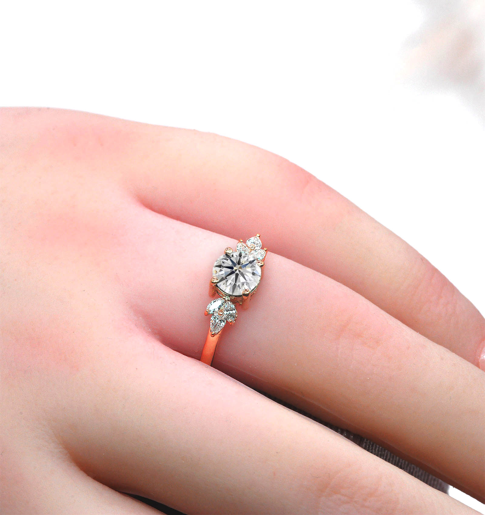 lab diamond art deco ring