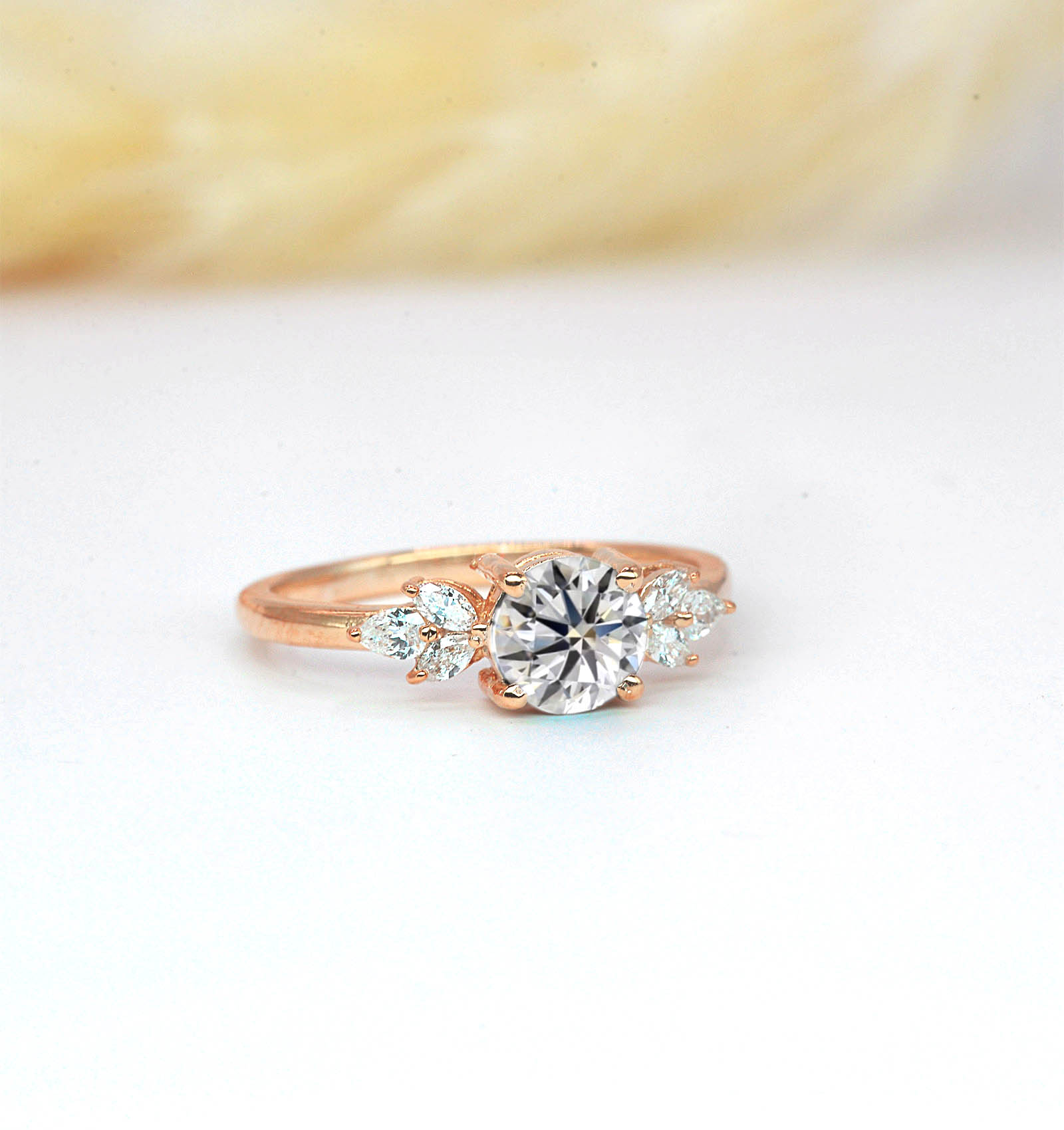 lab diamond art deco ring