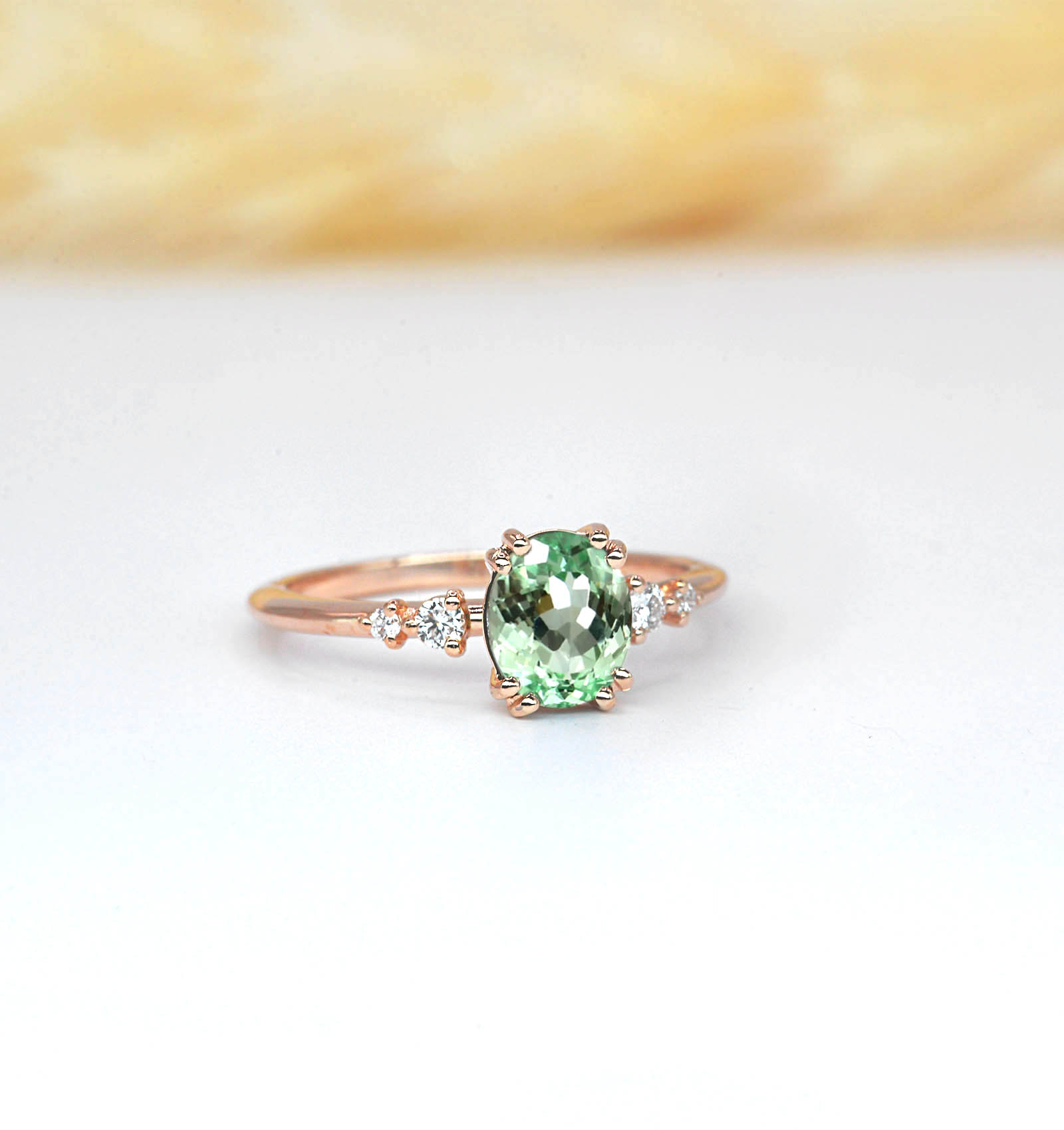 mint green engagement anniversary ring