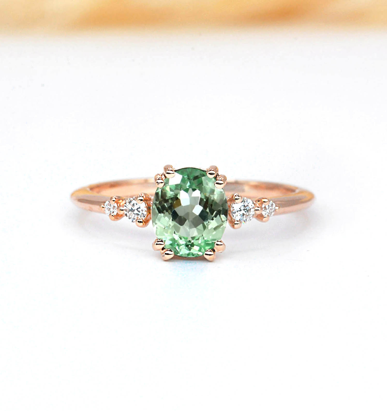 mint green engagement anniversary ring