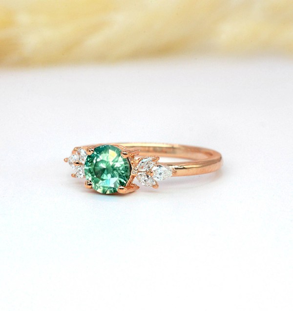 natural mint sapphire ring