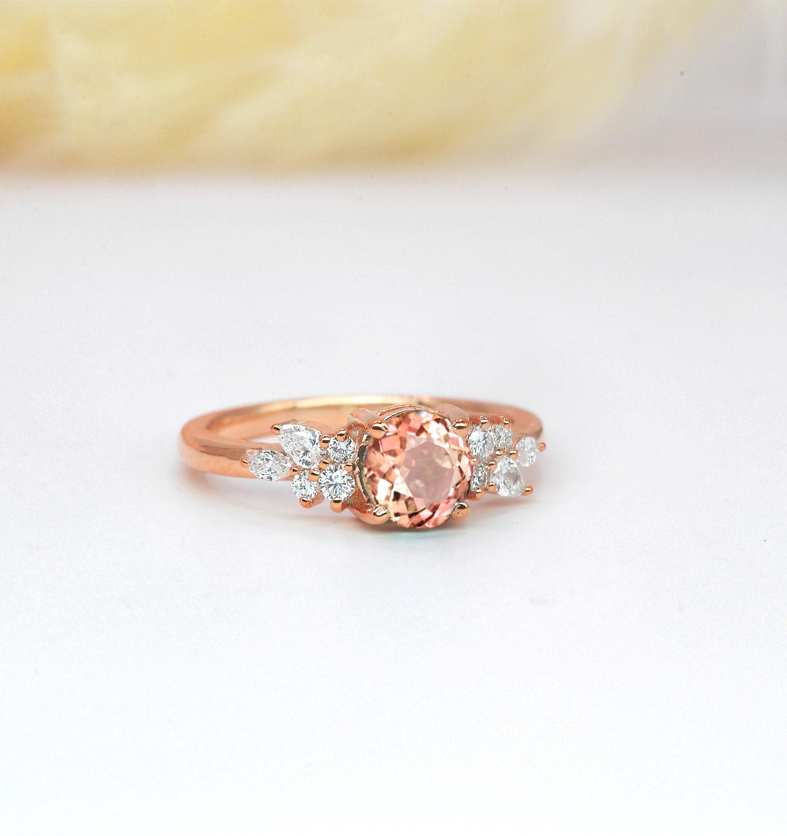 morganite bridal gift ring
