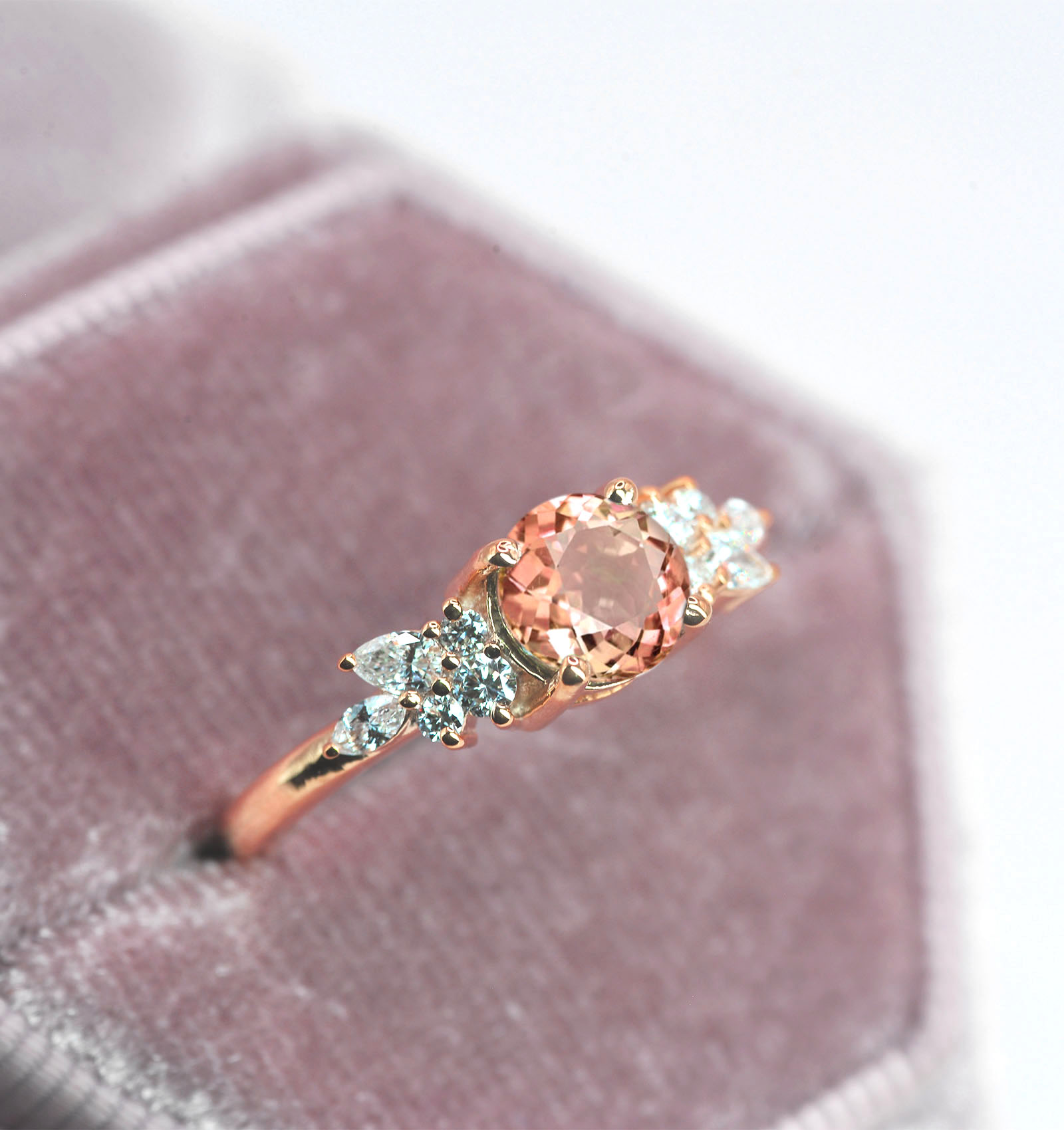 morganite bridal gift ring