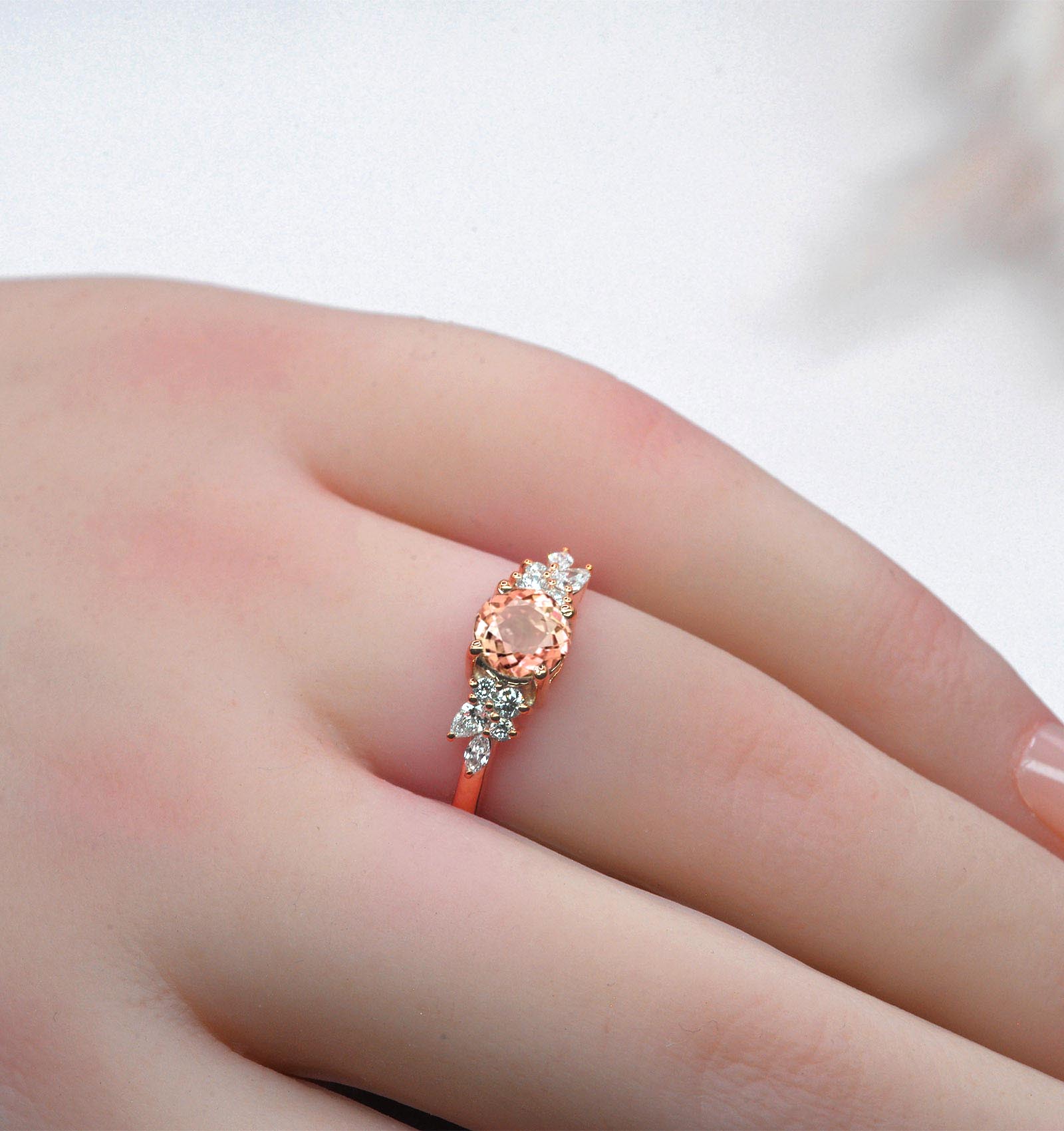 morganite bridal gift ring