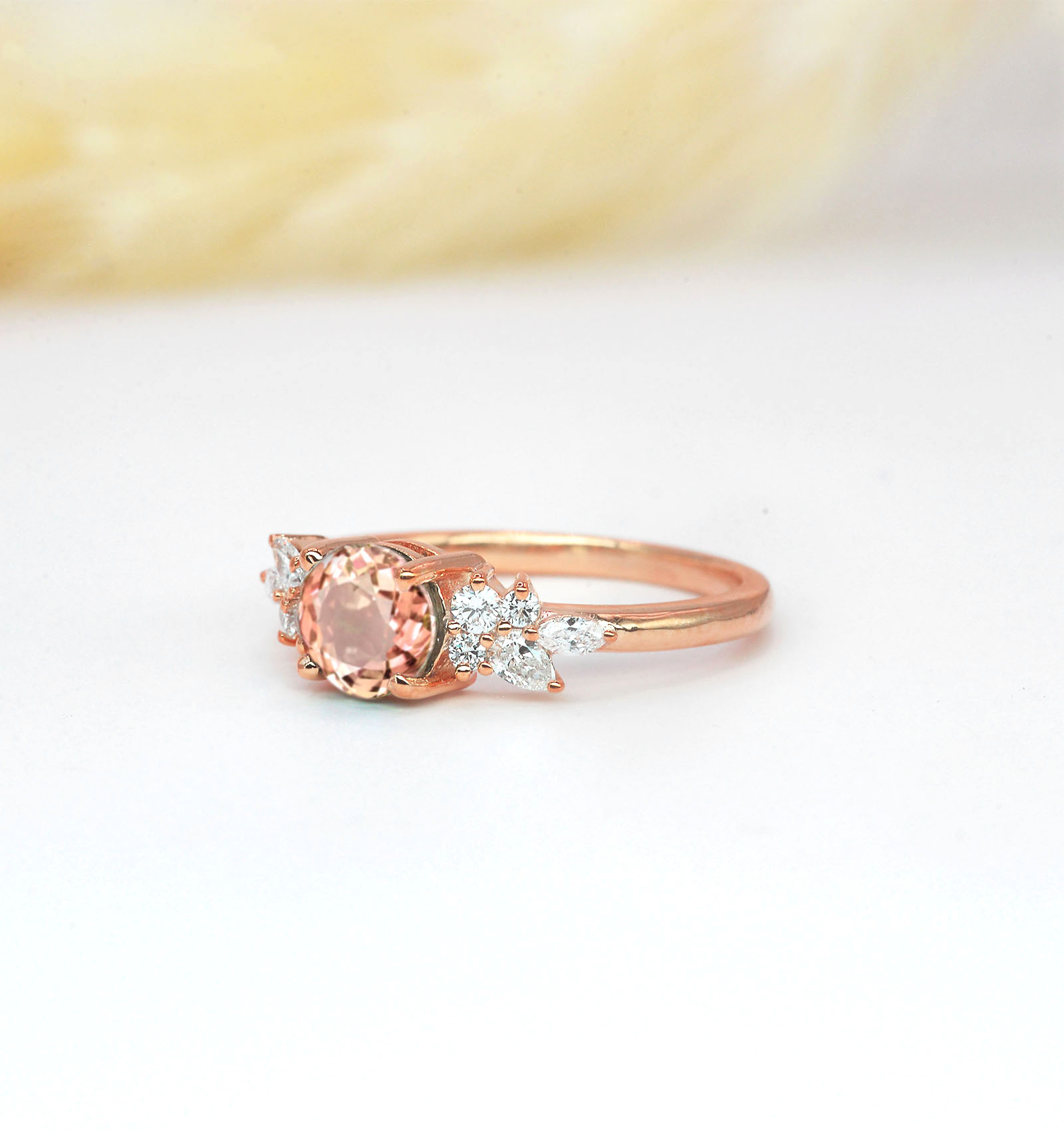 morganite bridal gift ring