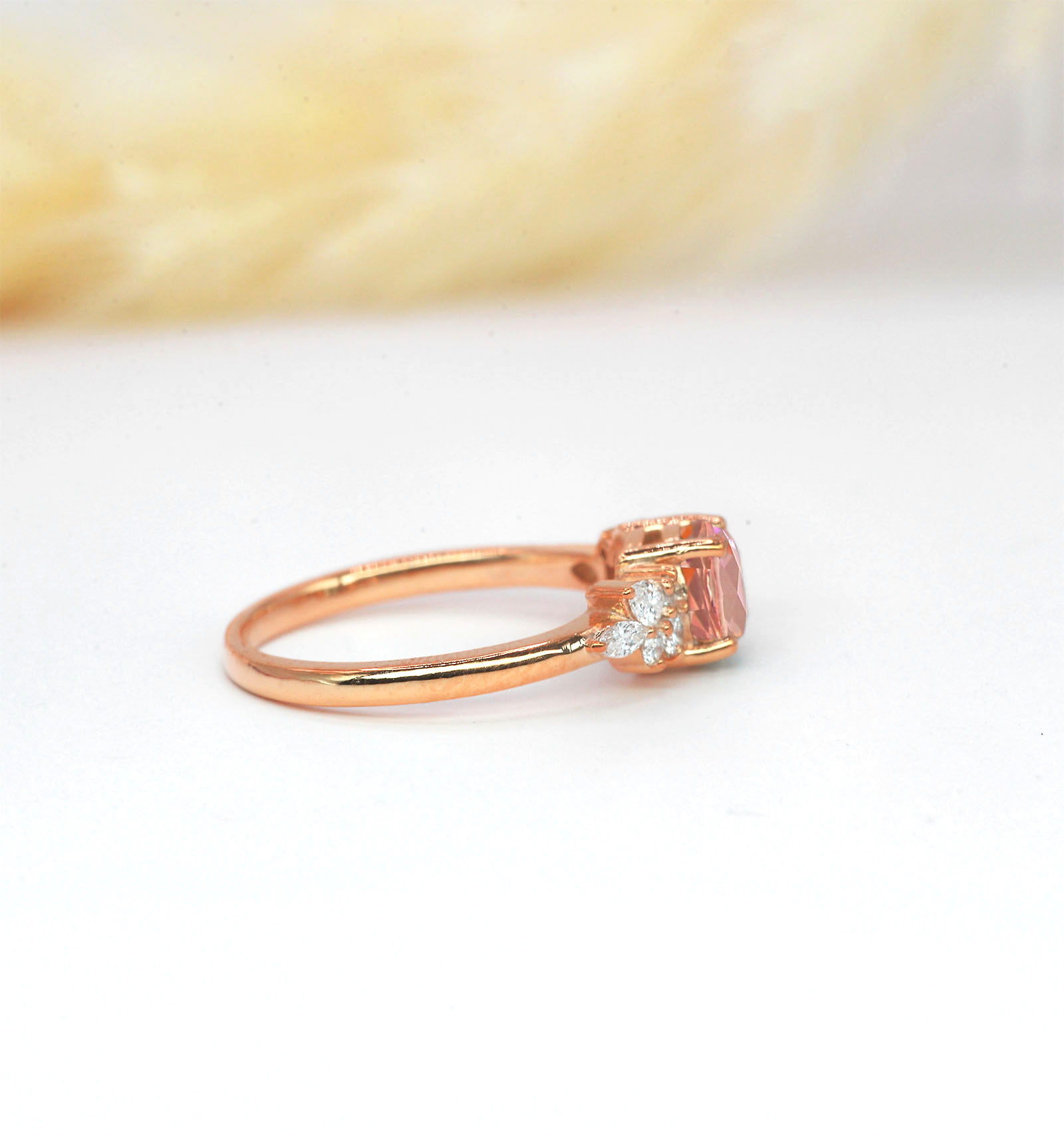 morganite bridal gift ring