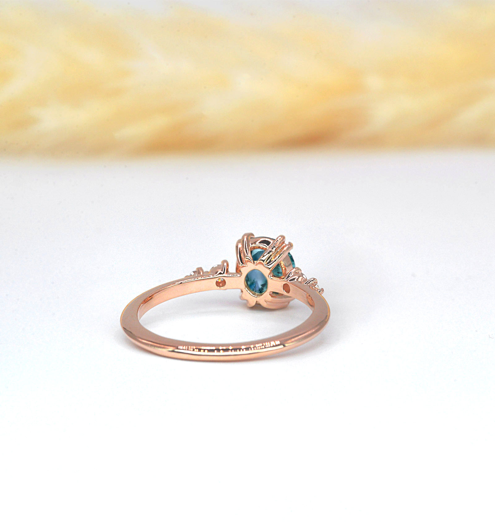 moss agate unique engagement ring